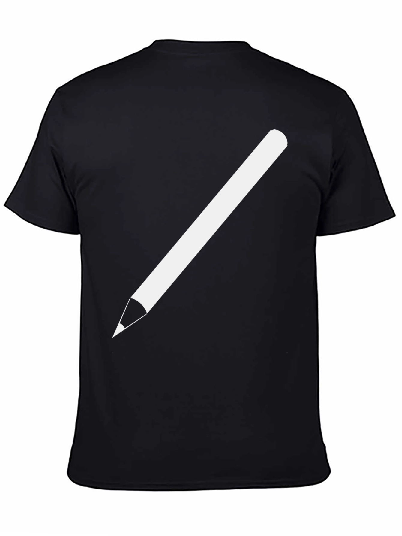 Pencil Graphic Tee - Black Cotton Casual Shirt