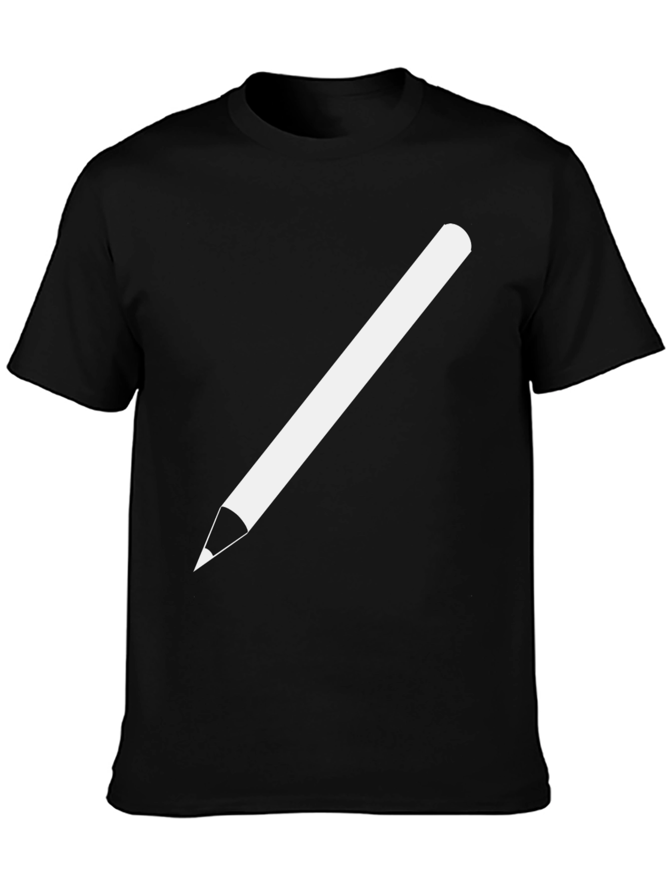 Pencil Graphic Tee - Black Cotton Casual Shirt