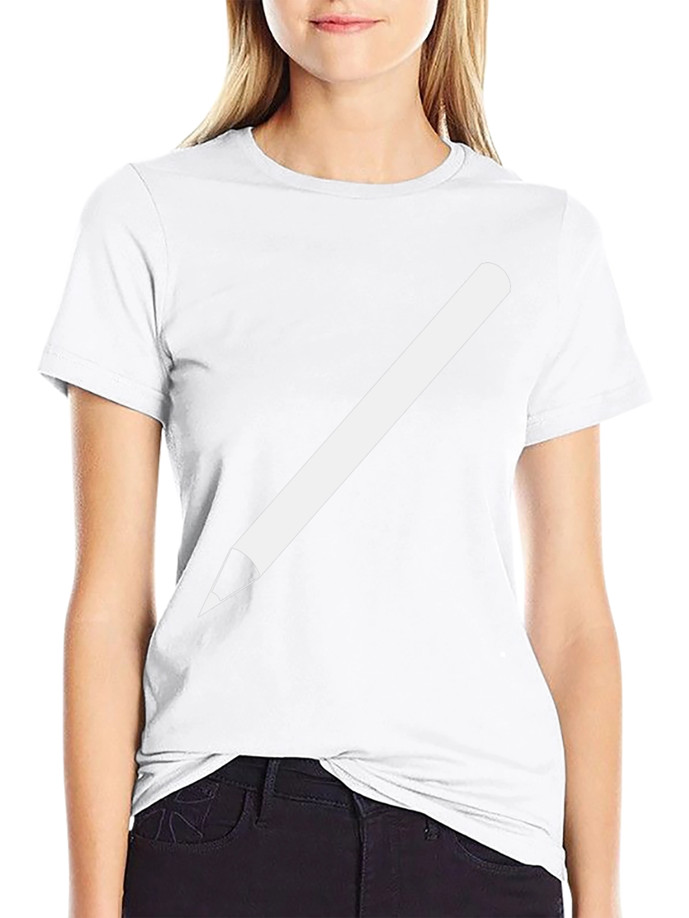 Pencil Graphic Tee - Black Cotton Casual Shirt