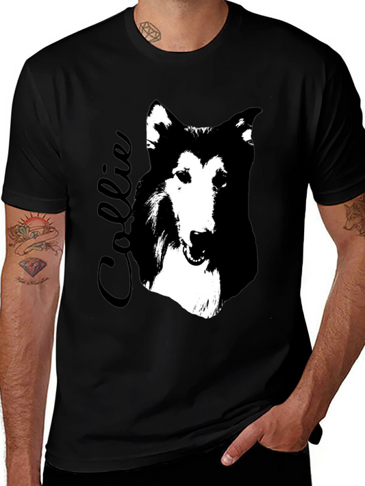 Collie Dog Graphic Print T-Shirt