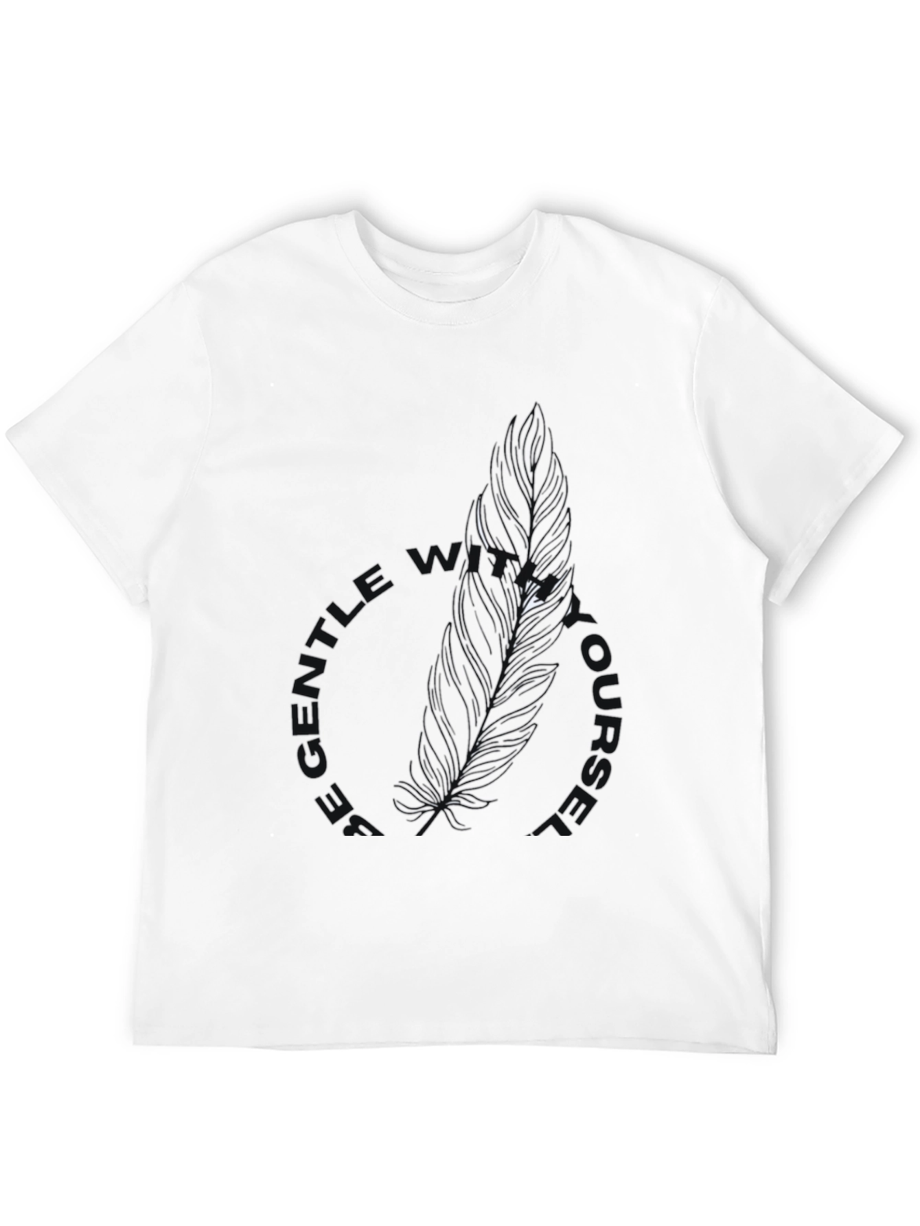 Be Gentle With Yourself Black Feather Tee