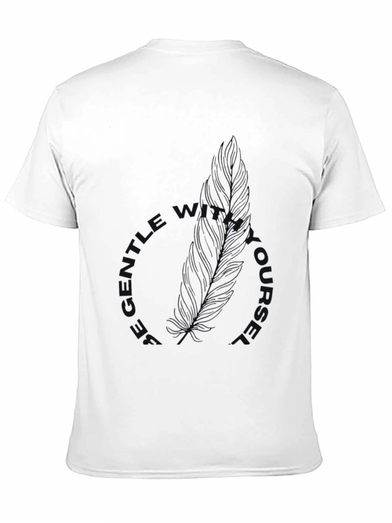 Be Gentle With Yourself Black Feather Tee