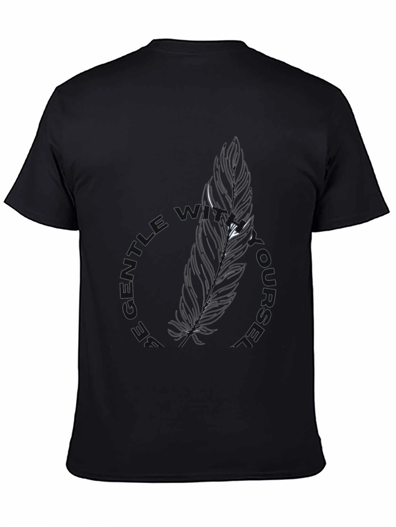 Be Gentle With Yourself Black Feather Tee