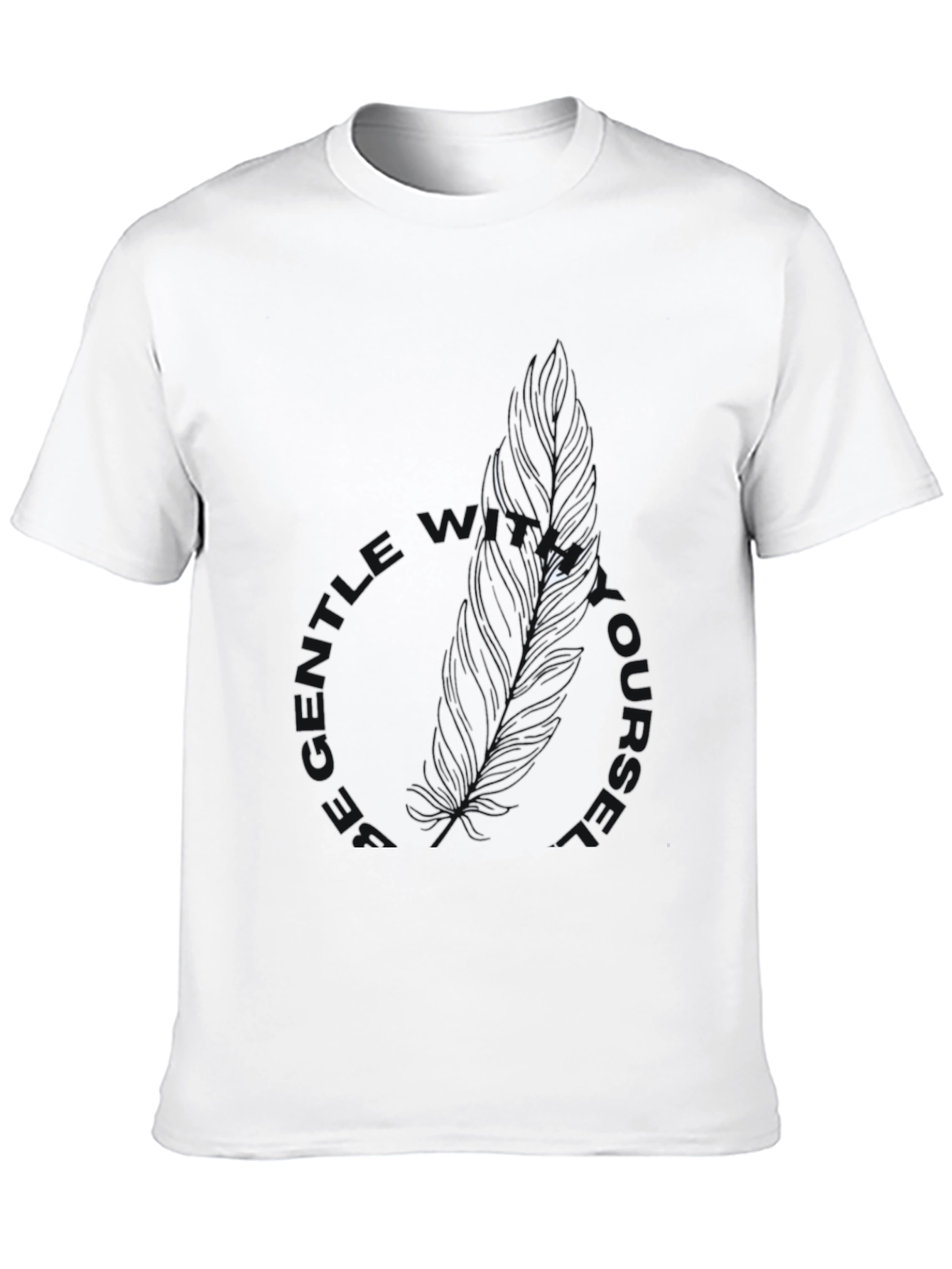 Be Gentle With Yourself Black Feather Tee