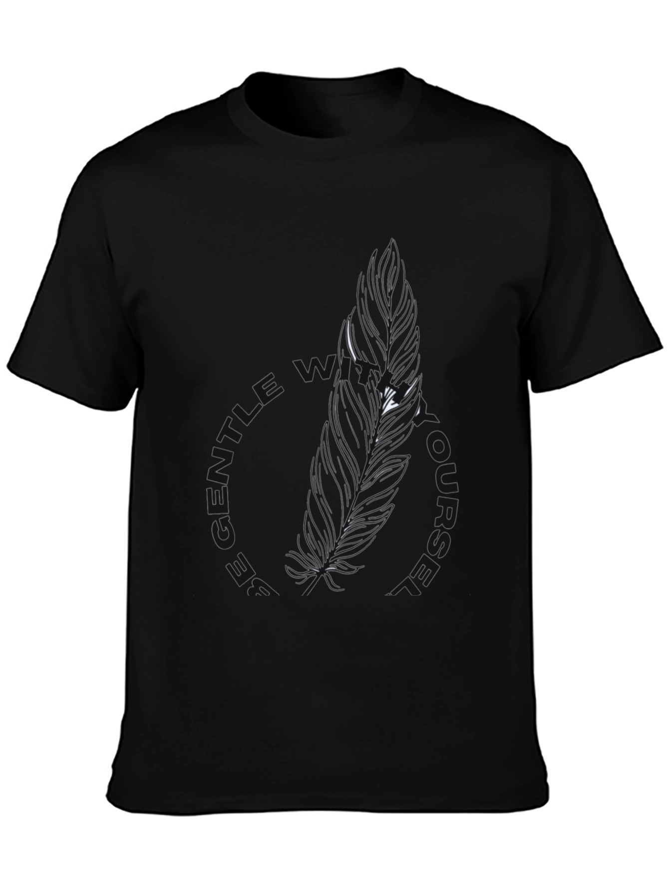 Be Gentle With Yourself Black Feather Tee
