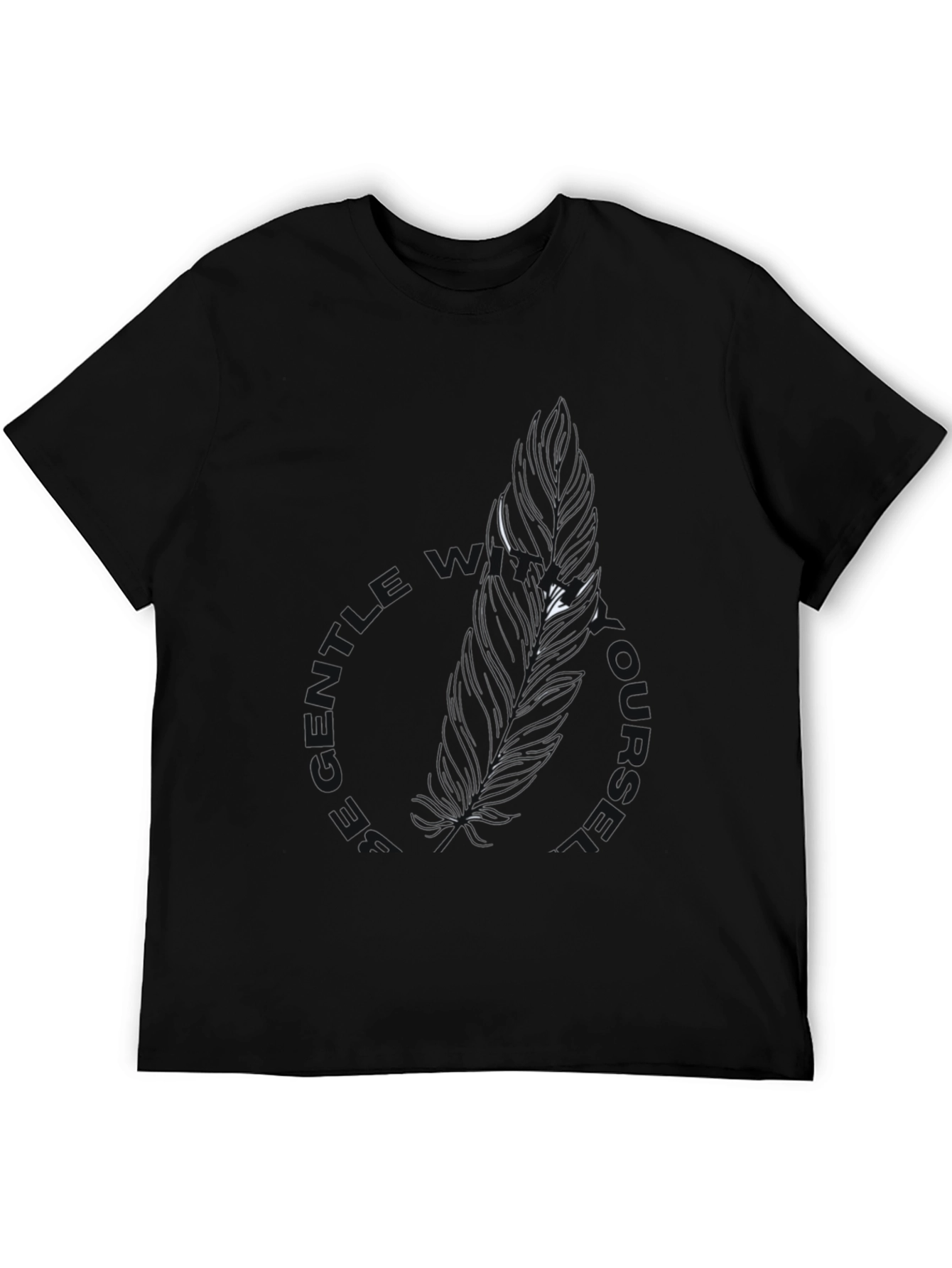 Be Gentle With Yourself Black Feather Tee