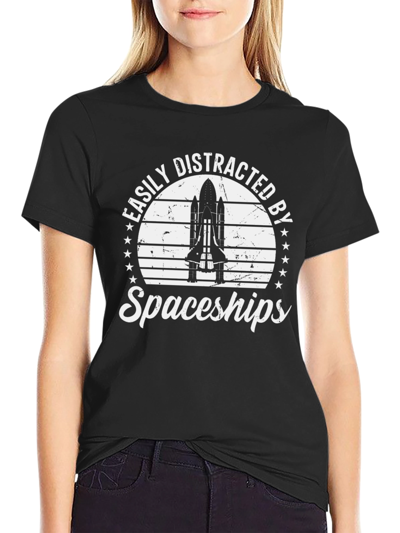 Easily Distracted by Spaceships Graphic Tee