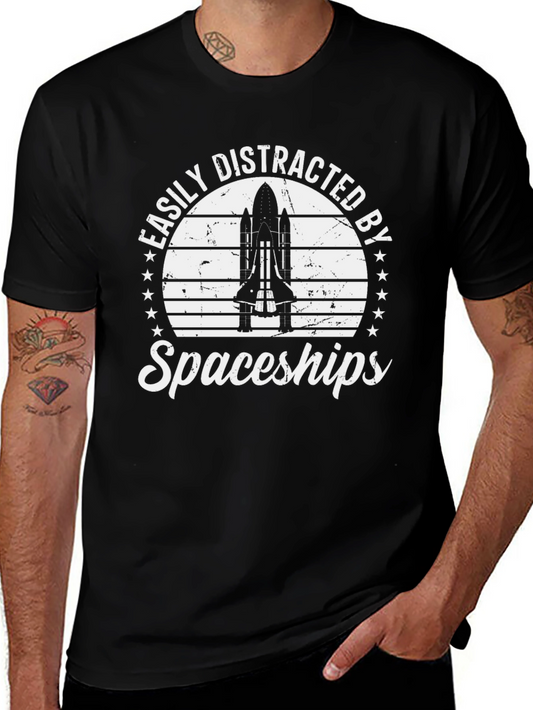 Easily Distracted by Spaceships Graphic Tee