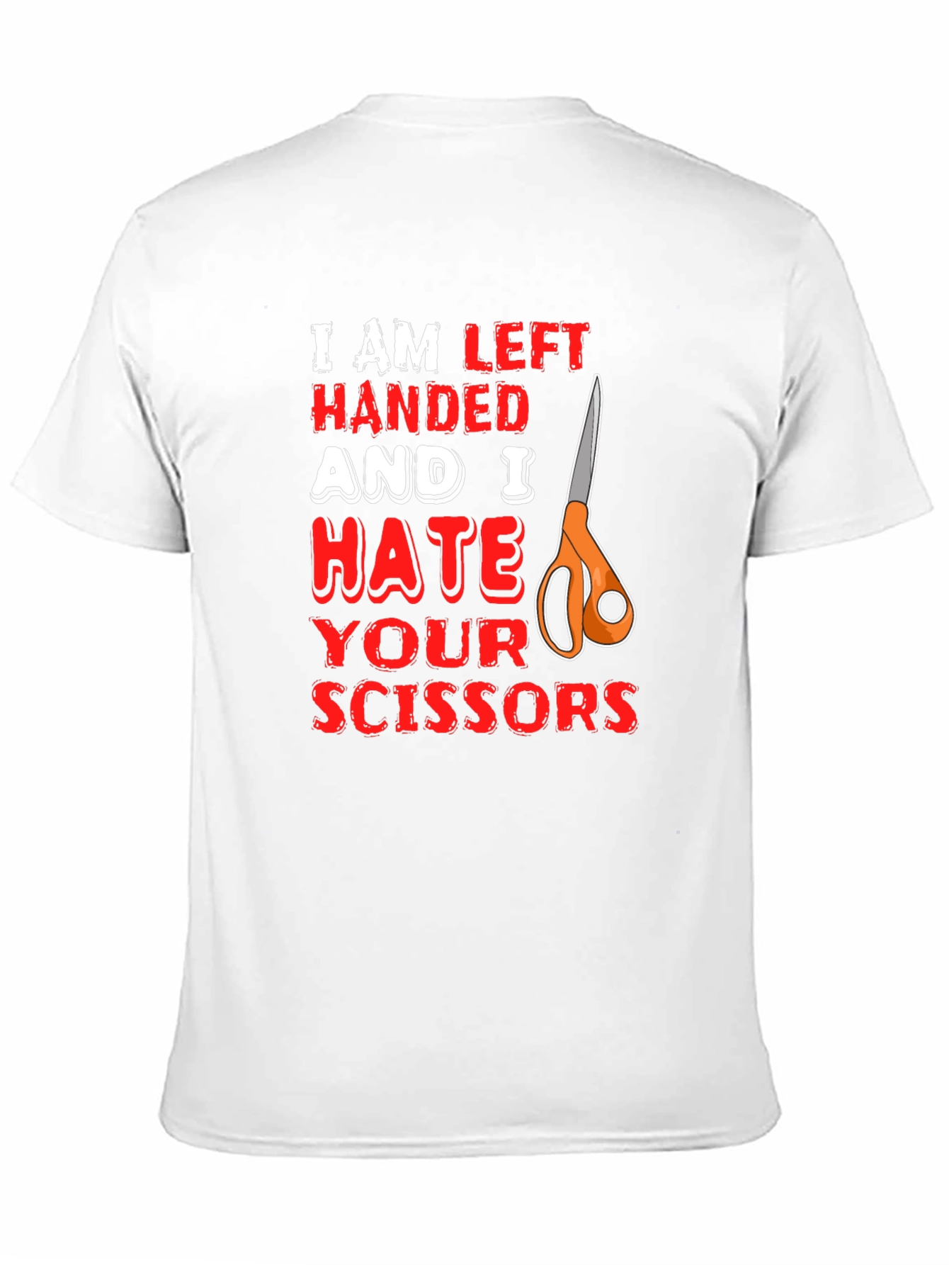 Left Handed Hate Scissors Graphic T-Shirt