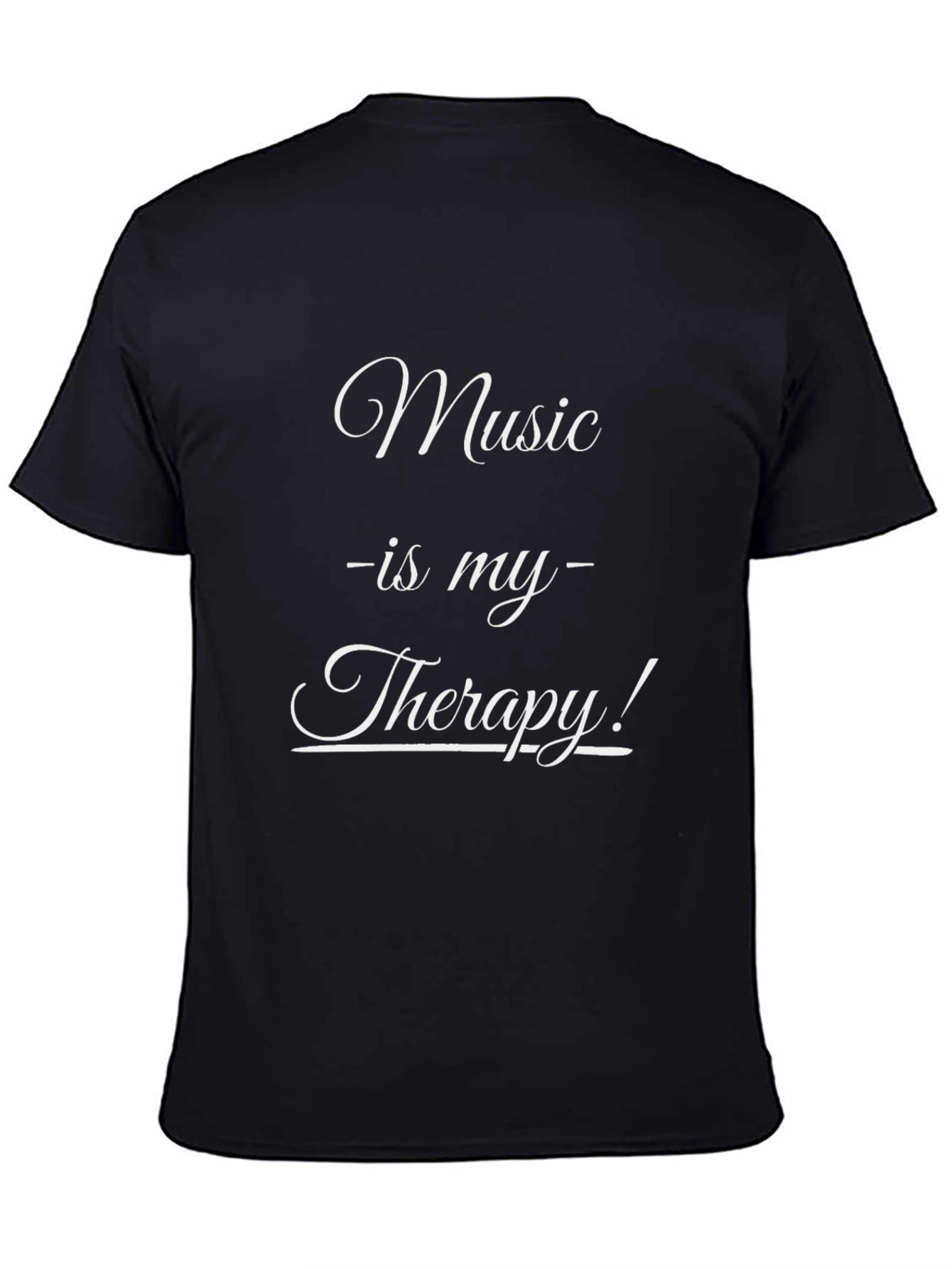 Music is My Therapy T-Shirt - Black Cotton Tee