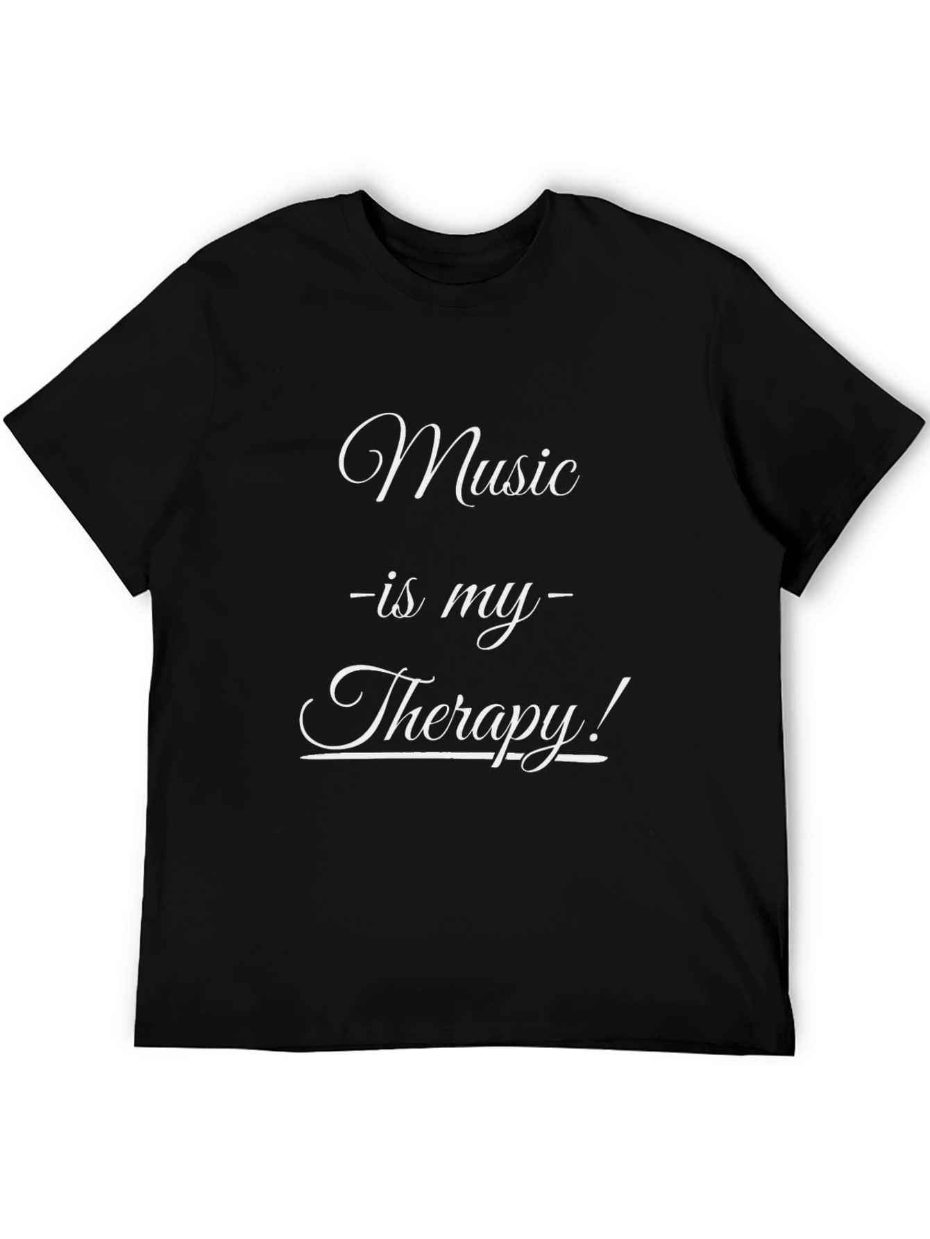 Music is My Therapy T-Shirt - Black Cotton Tee