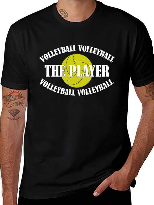 Volleyball Player Graphic T-Shirt - Black