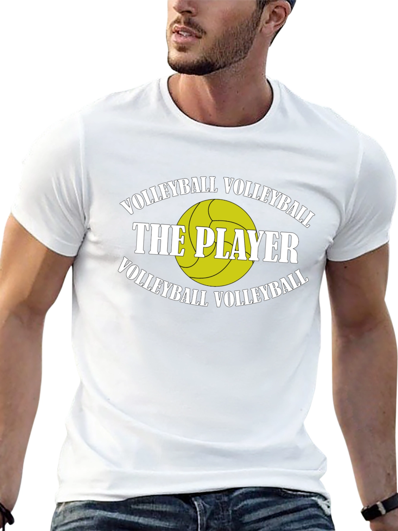 Volleyball Player Graphic T-Shirt - Black