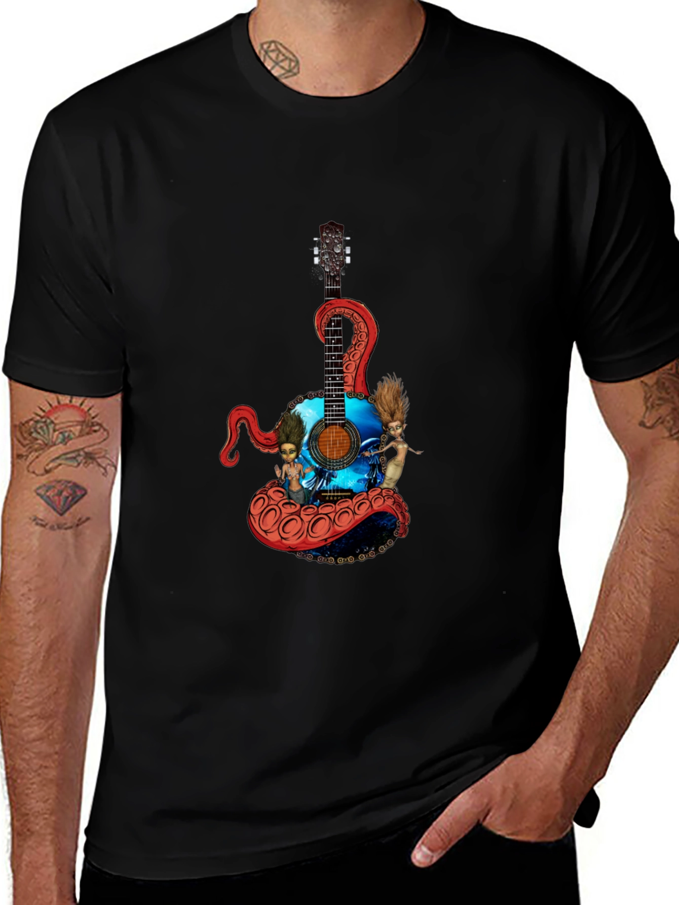 Octopus Guitar Graphic T-Shirt