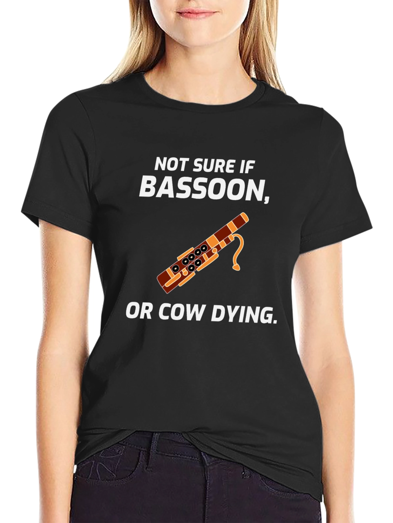 Bassoon Or Cow Dying Humor Graphic T-Shirt