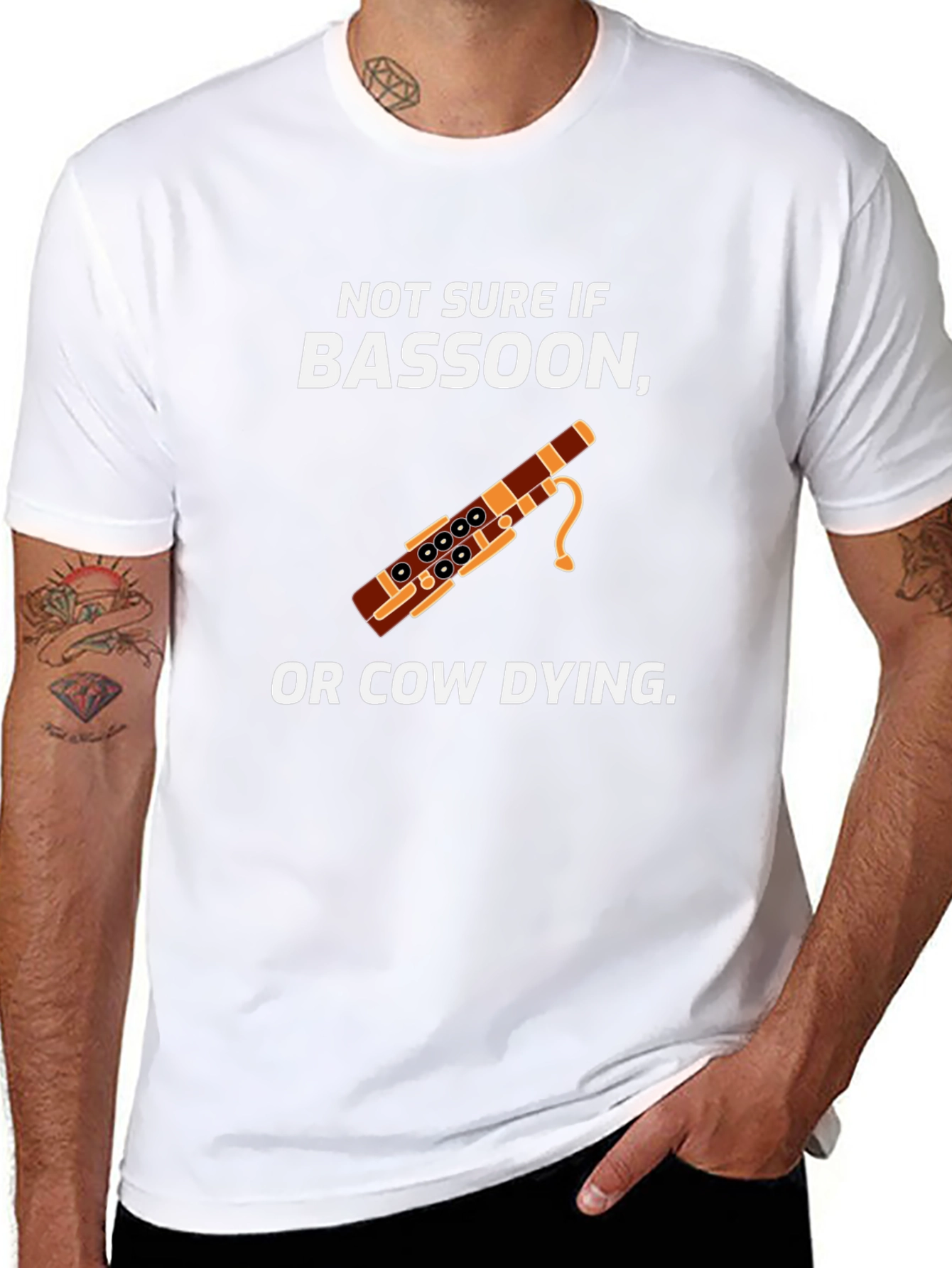 Bassoon Or Cow Dying Humor Graphic T-Shirt