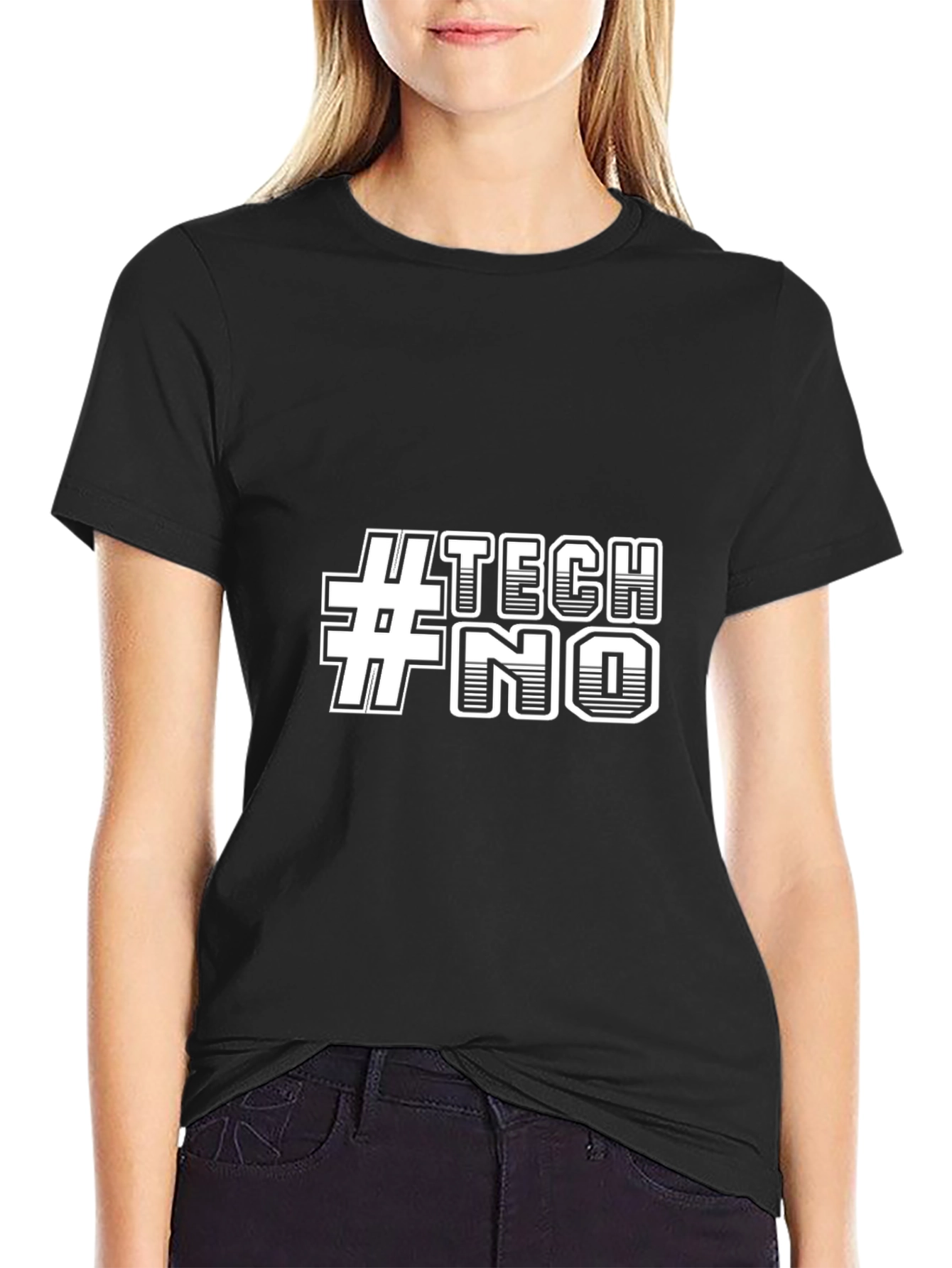#TECHNO Graphic Print T-Shirt - Casual Style