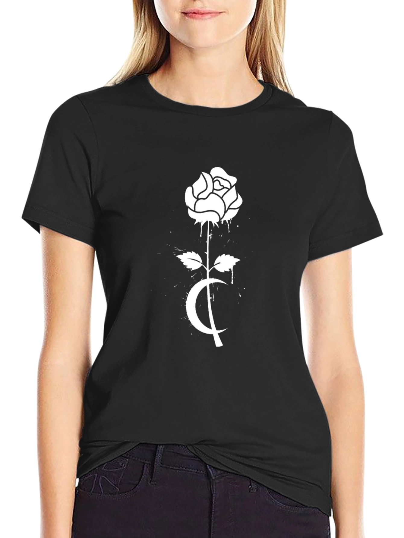 Black Rose Moon Graphic Tee