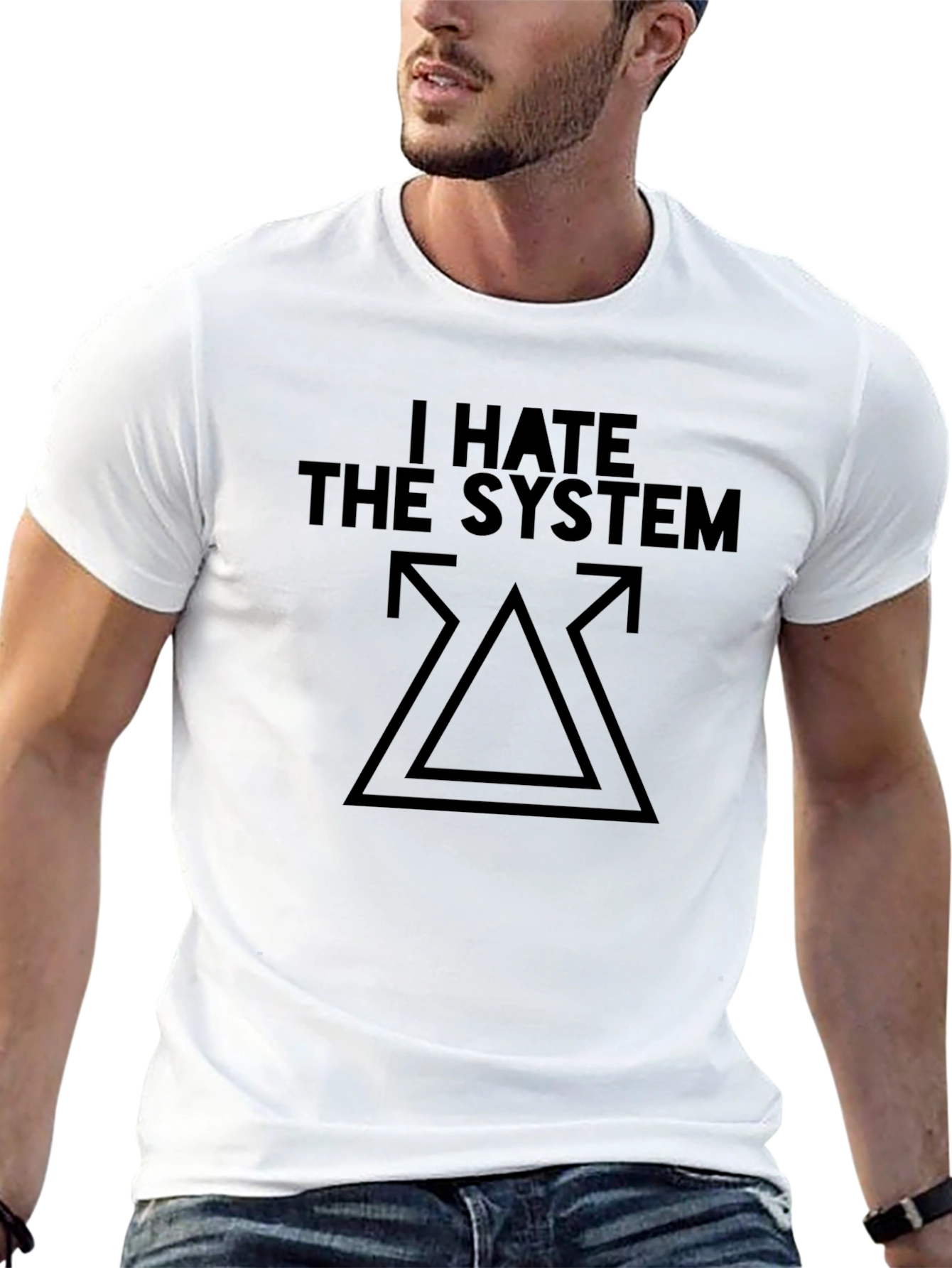 I Hate The System Black T-Shirt