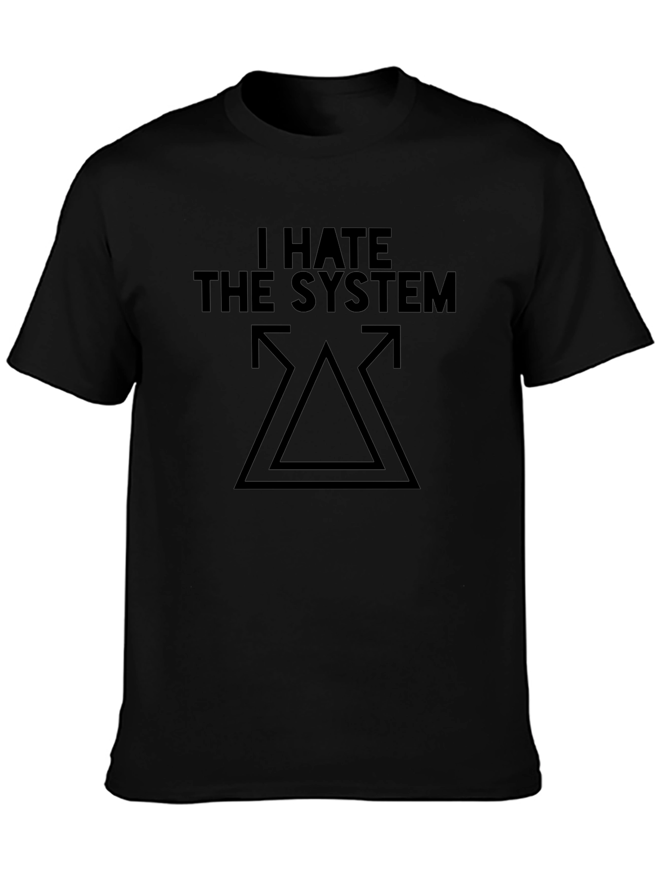 I Hate The System Black T-Shirt