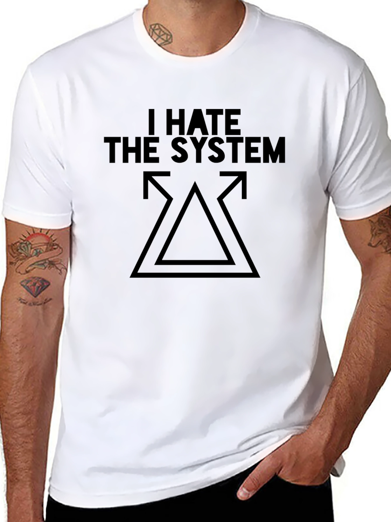 I Hate The System Black T-Shirt