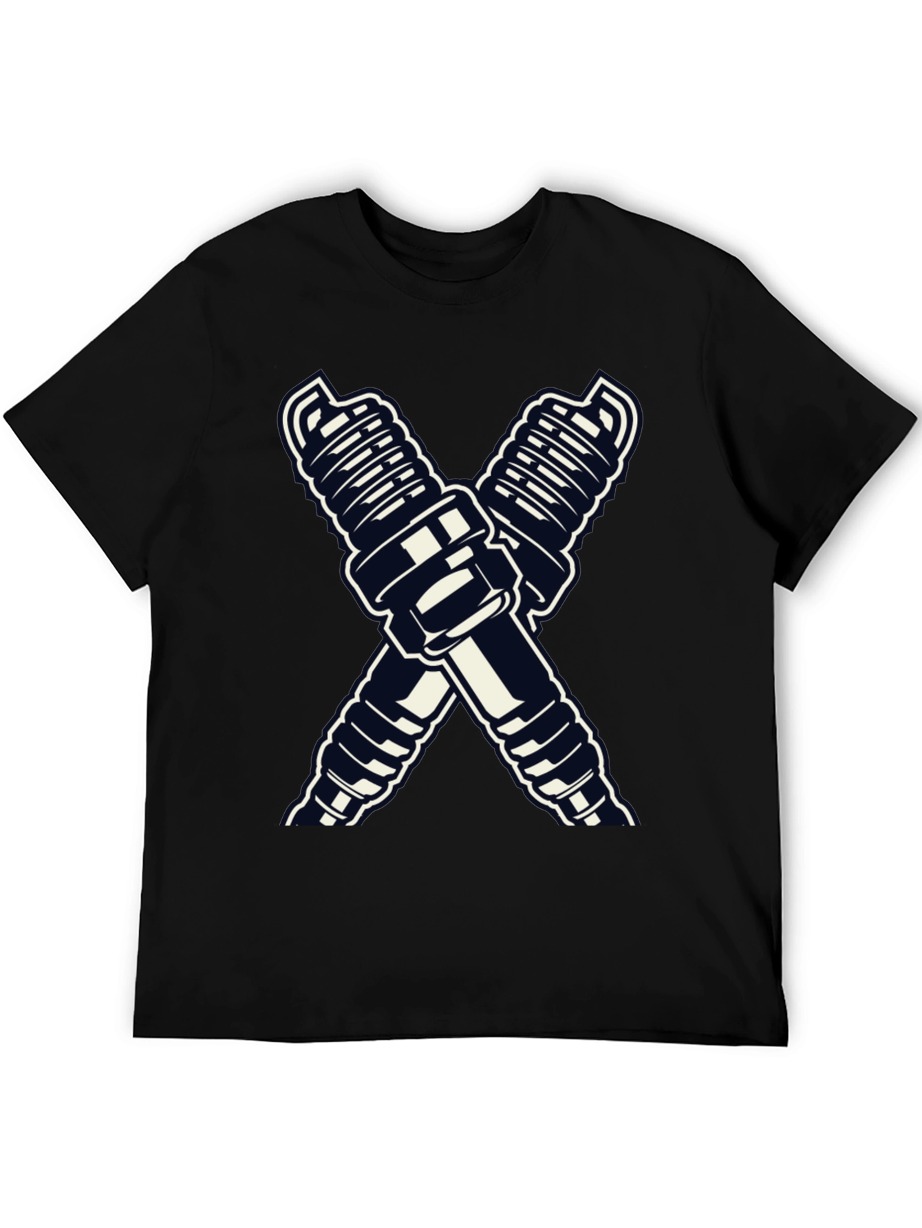 Spark Plug Cross T-Shirt - Auto Mechanic Tee