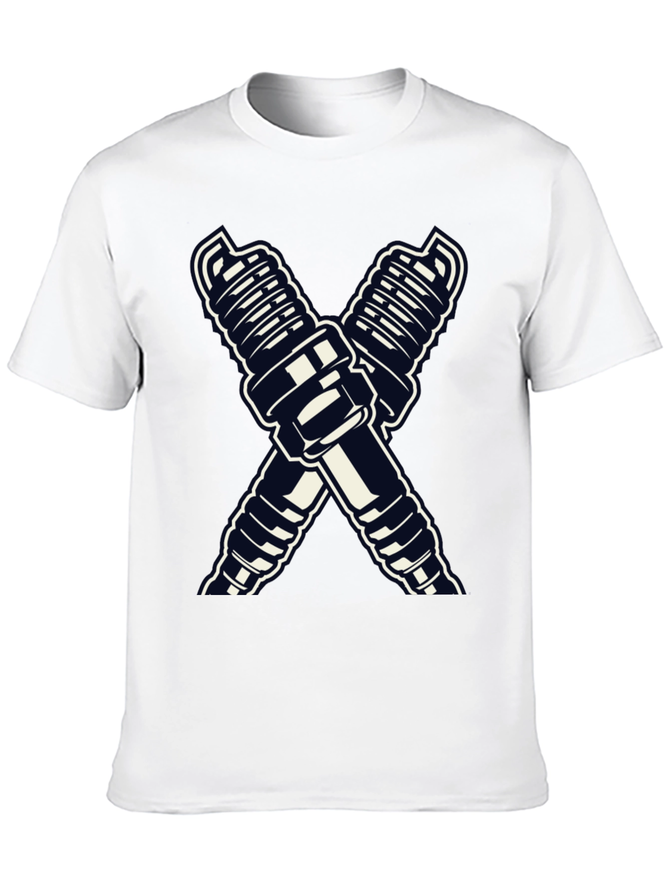 Spark Plug Cross T-Shirt - Auto Mechanic Tee