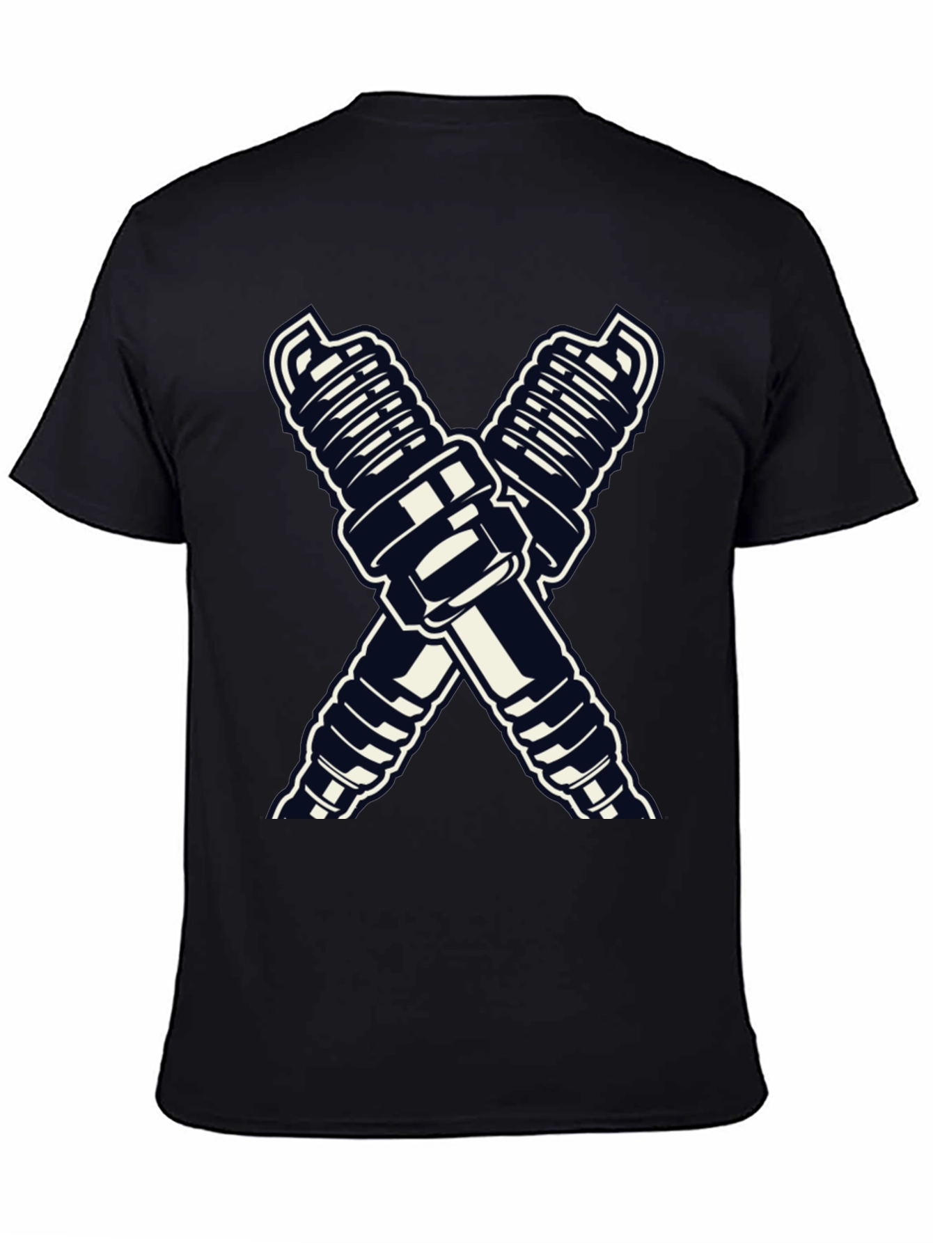 Spark Plug Cross T-Shirt - Auto Mechanic Tee