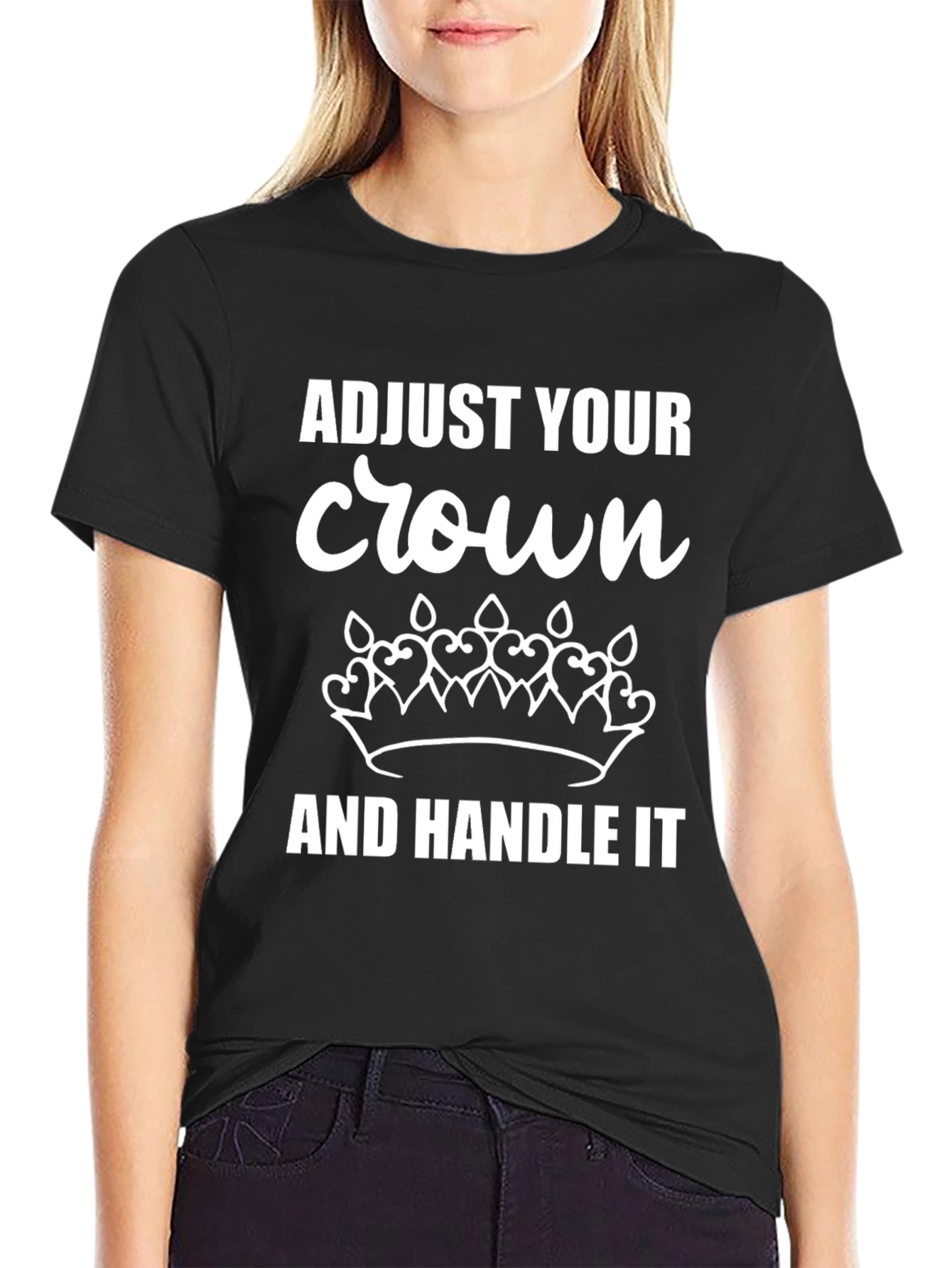 Adjust Your Crown Graphic Tee - Black