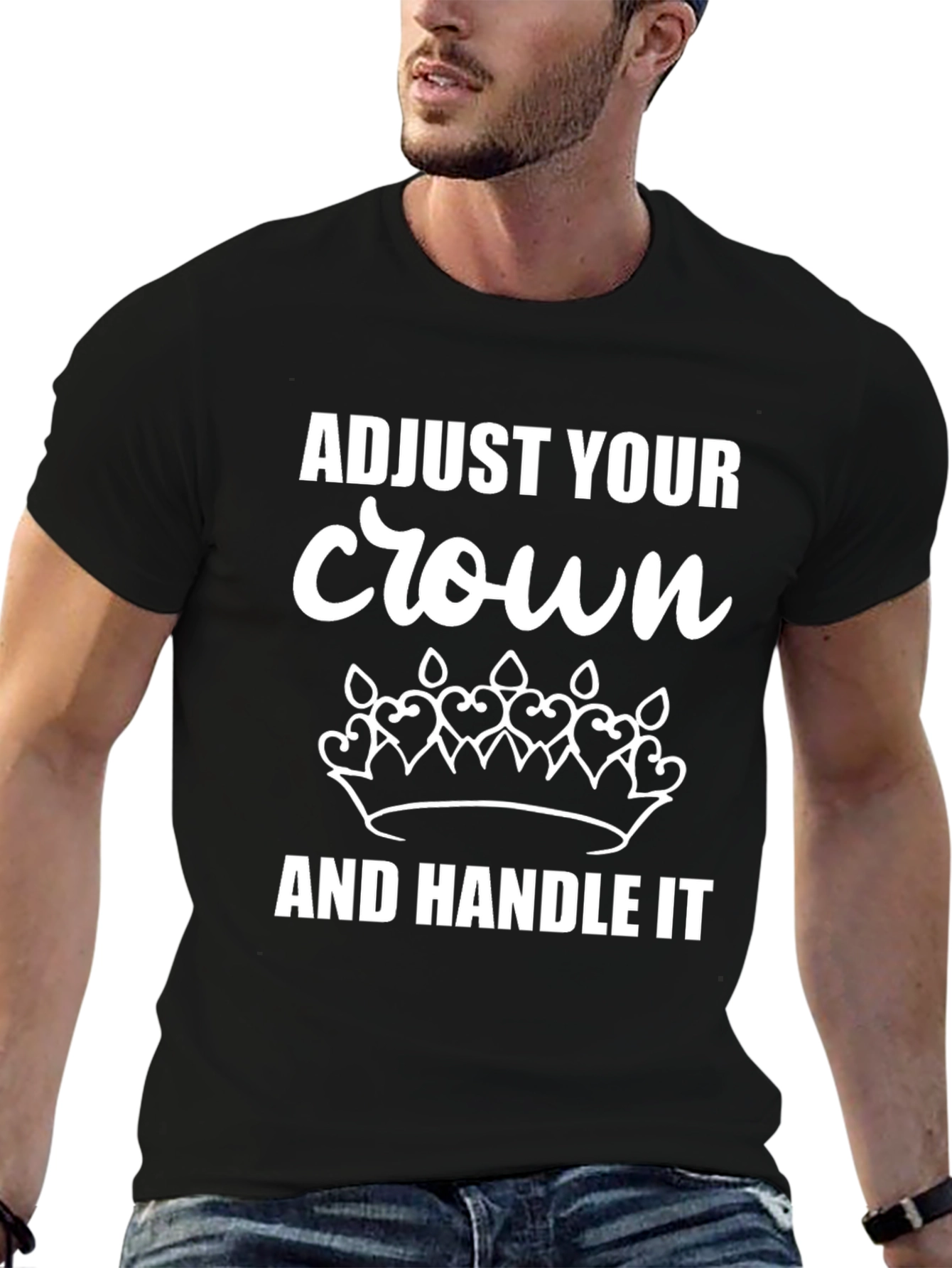 Adjust Your Crown Graphic Tee - Black