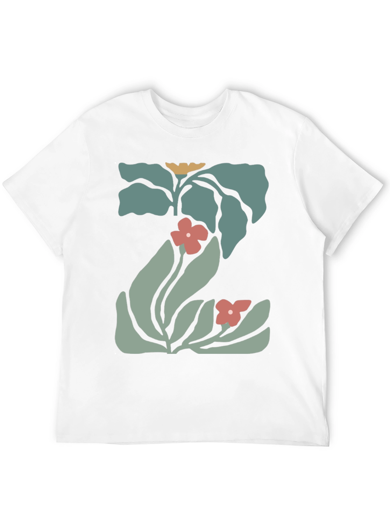 Modern Floral Graphic Black Tee