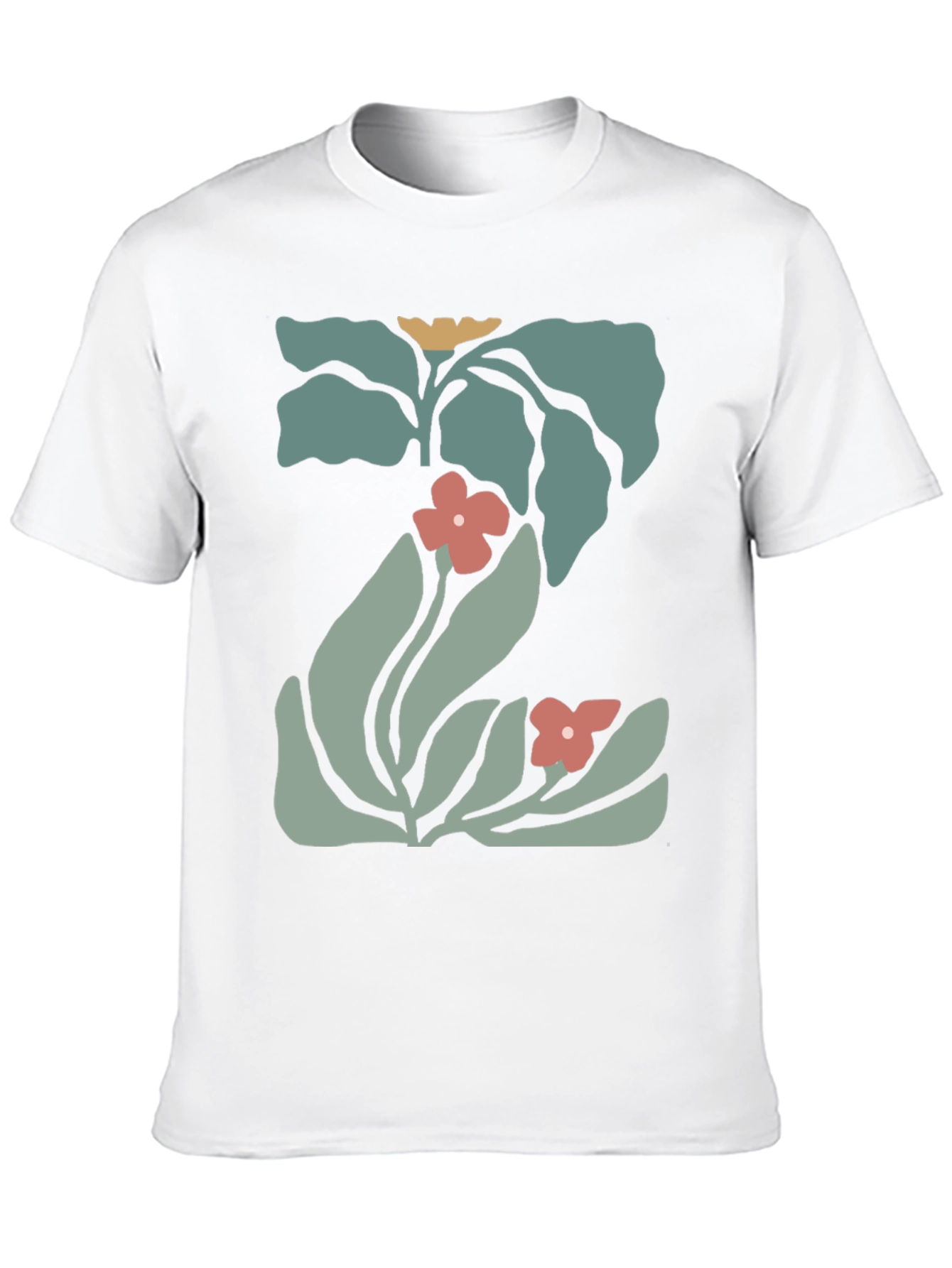 Modern Floral Graphic Black Tee