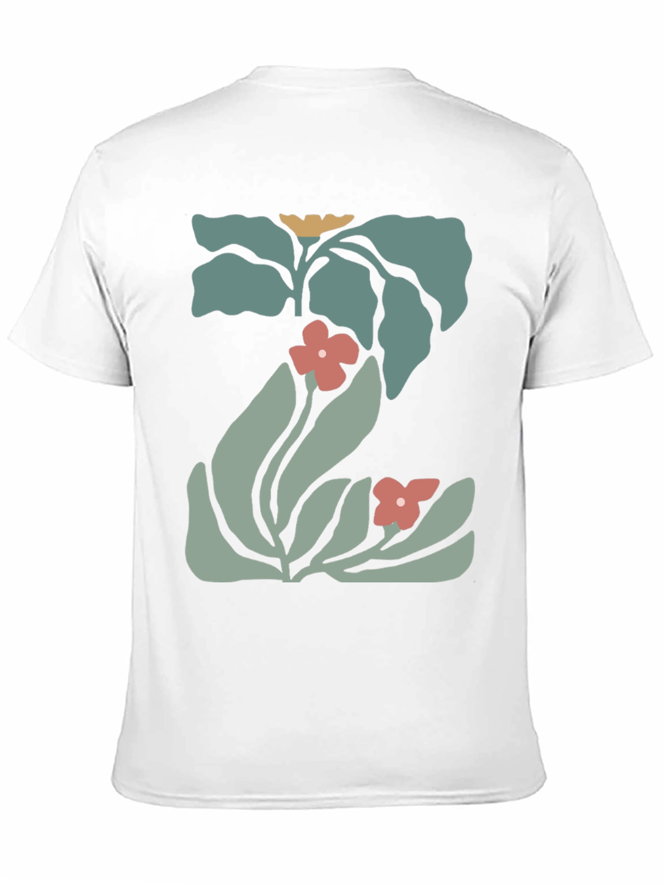 Modern Floral Graphic Black Tee