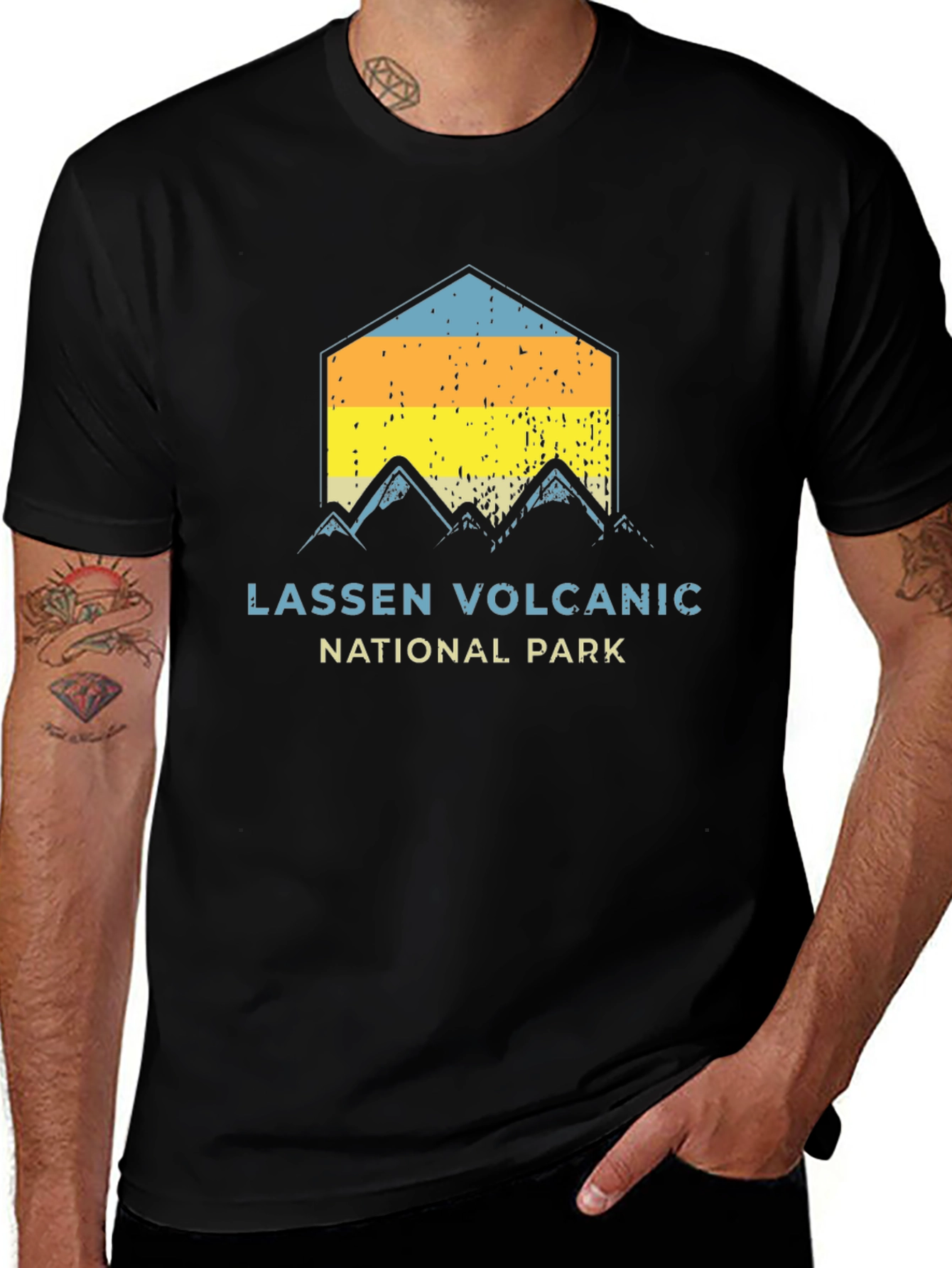 Lassen Volcanic National Park Black Graphic T-Shirt