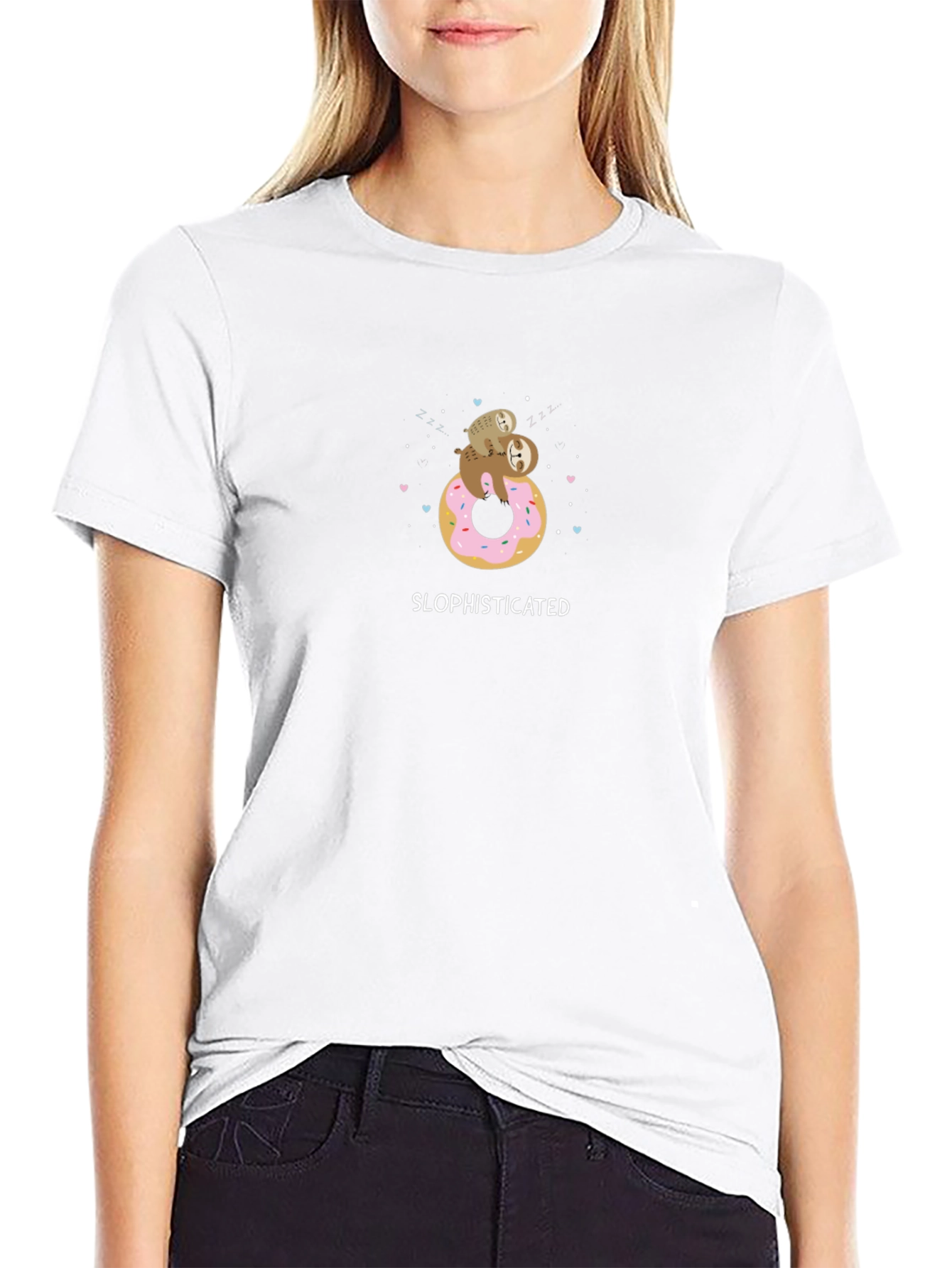 Slophisticated Sloth on Donut T-Shirt