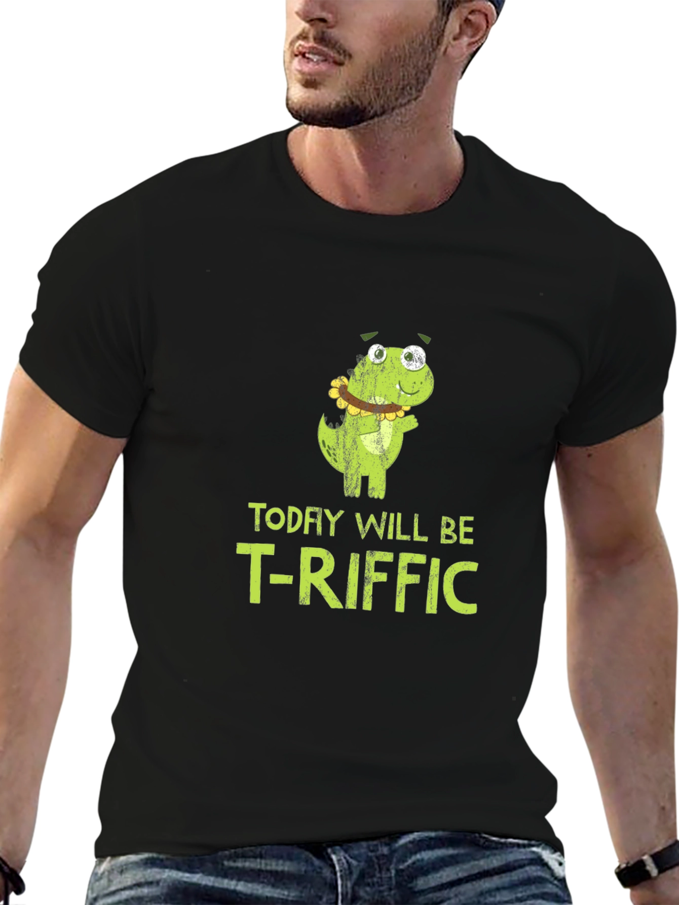Funny T-Riffic Dinosaur Graphic Mens T-Shirt