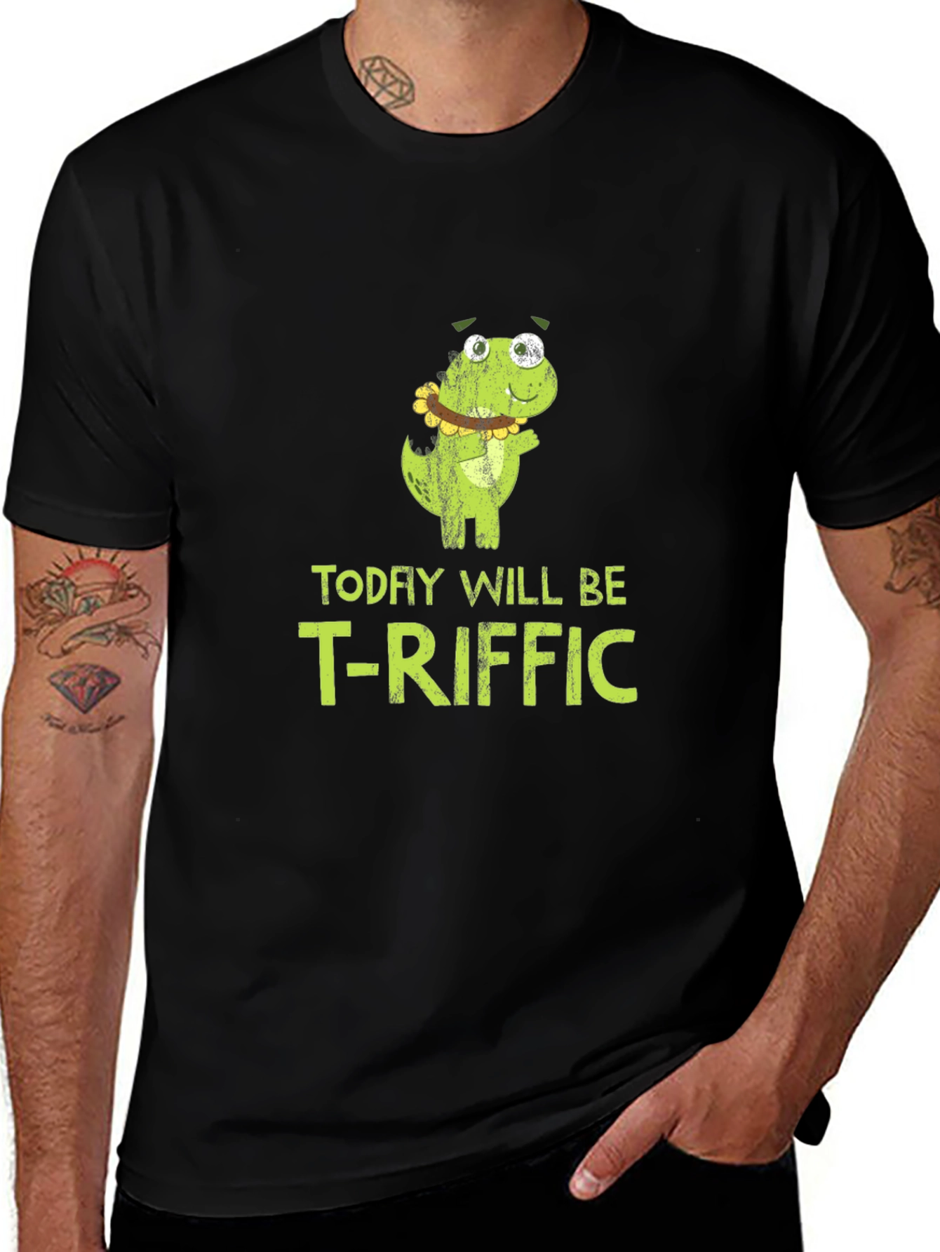 Funny T-Riffic Dinosaur Graphic Mens T-Shirt