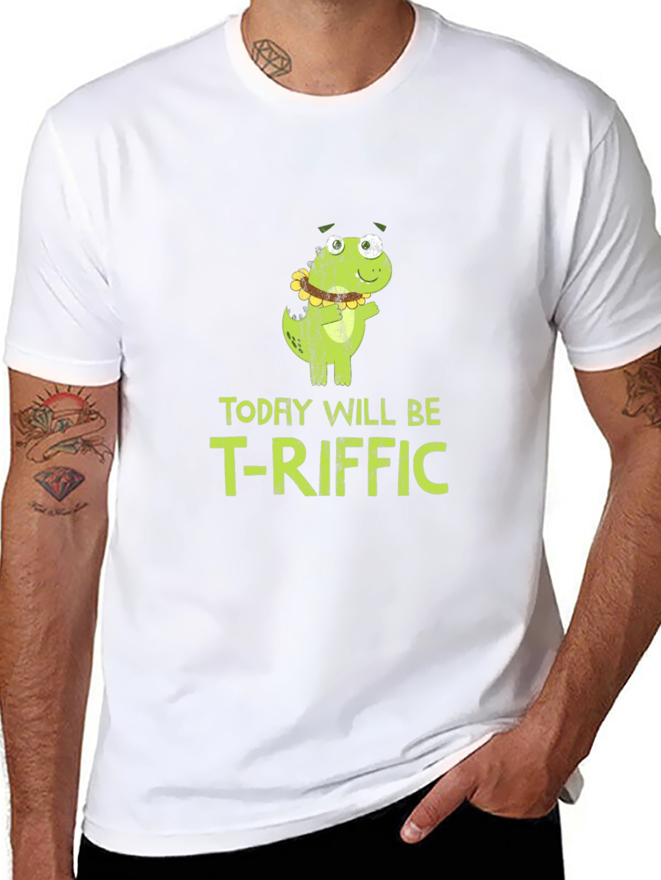 Funny T-Riffic Dinosaur Graphic Mens T-Shirt