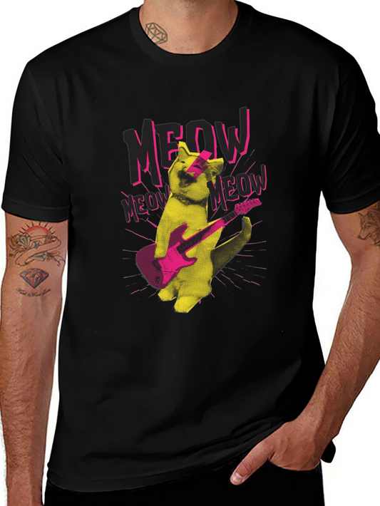 Rock Cat Graphic T-Shirt - Meow Music!