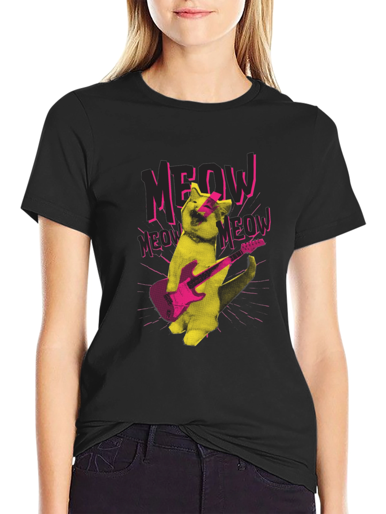 Rock Cat Graphic T-Shirt - Meow Music!