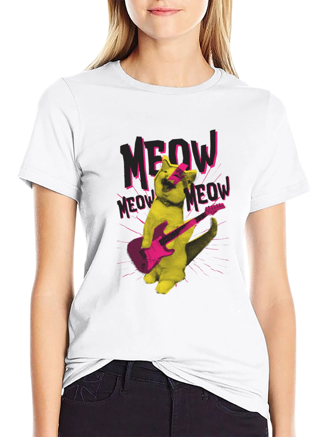 Rock Cat Graphic T-Shirt - Meow Music!