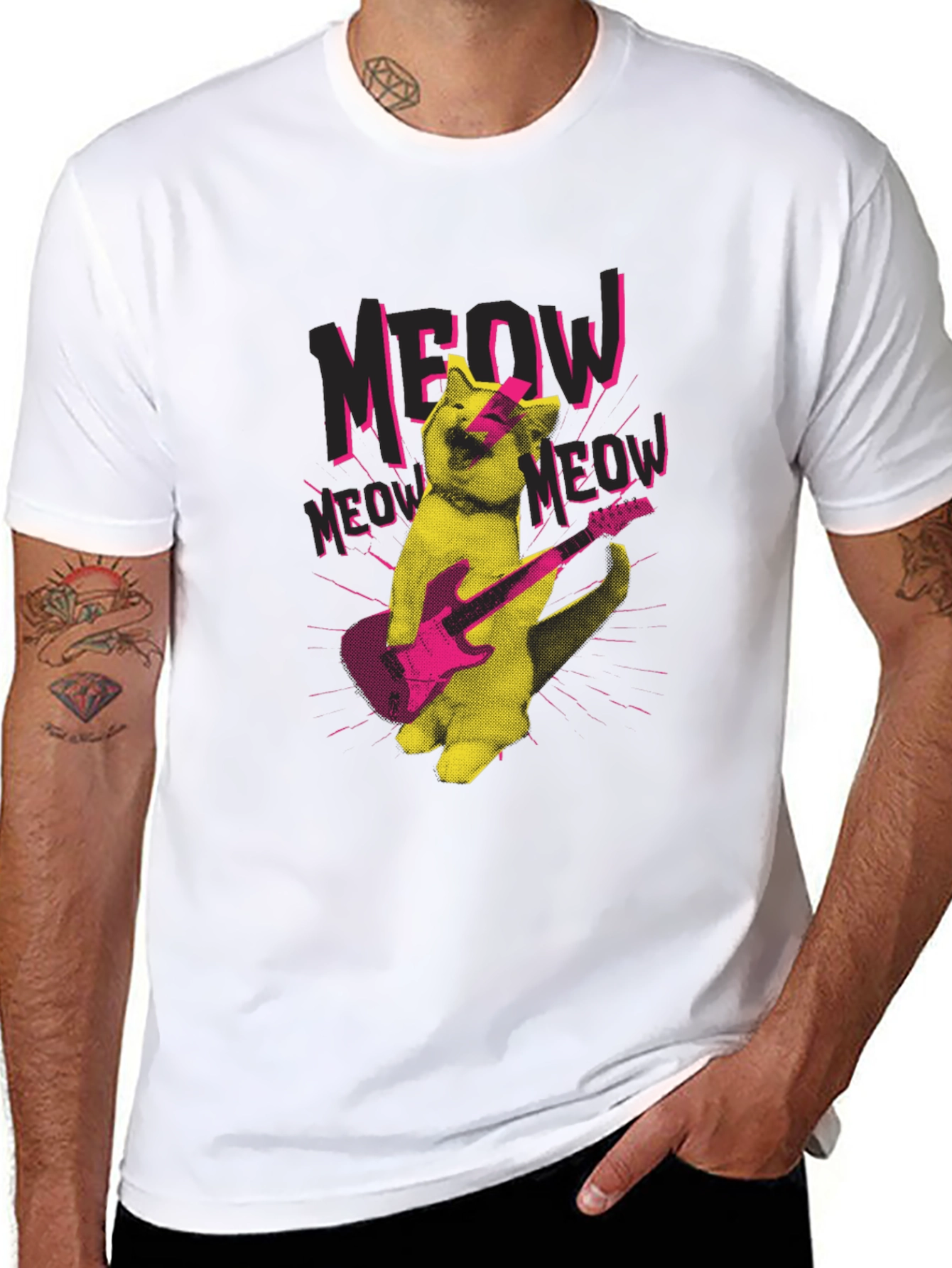 Rock Cat Graphic T-Shirt - Meow Music!