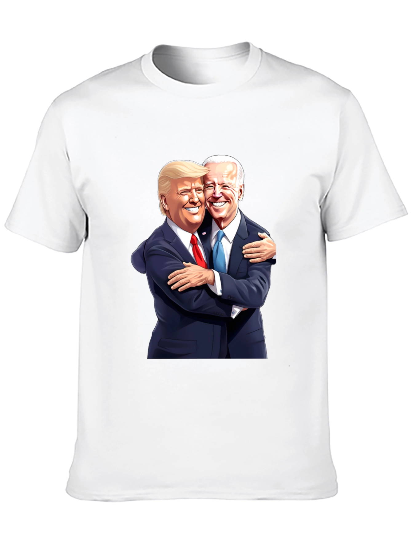 Trump and Biden Hug Graphic Tee - Black