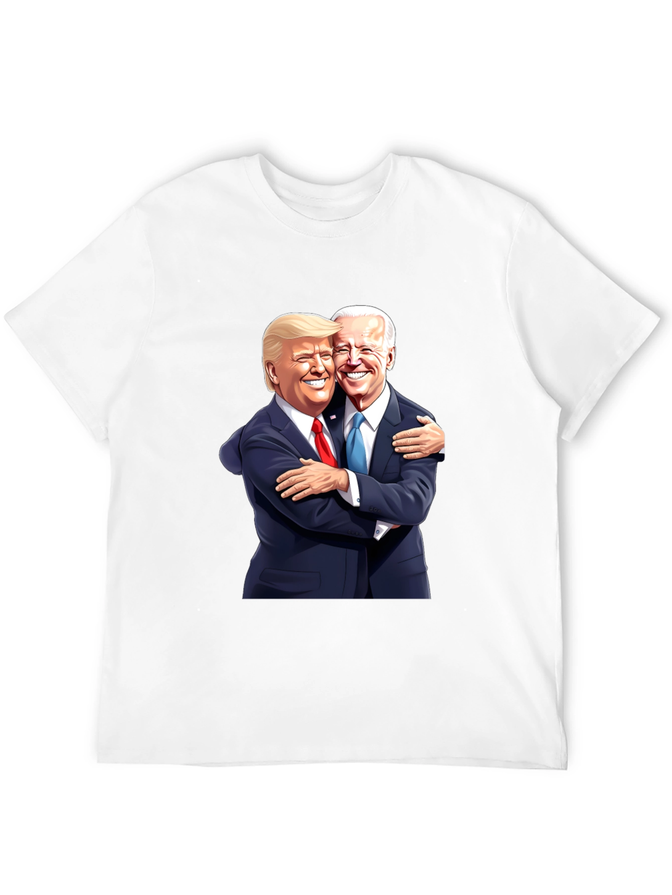 Trump and Biden Hug Graphic Tee - Black