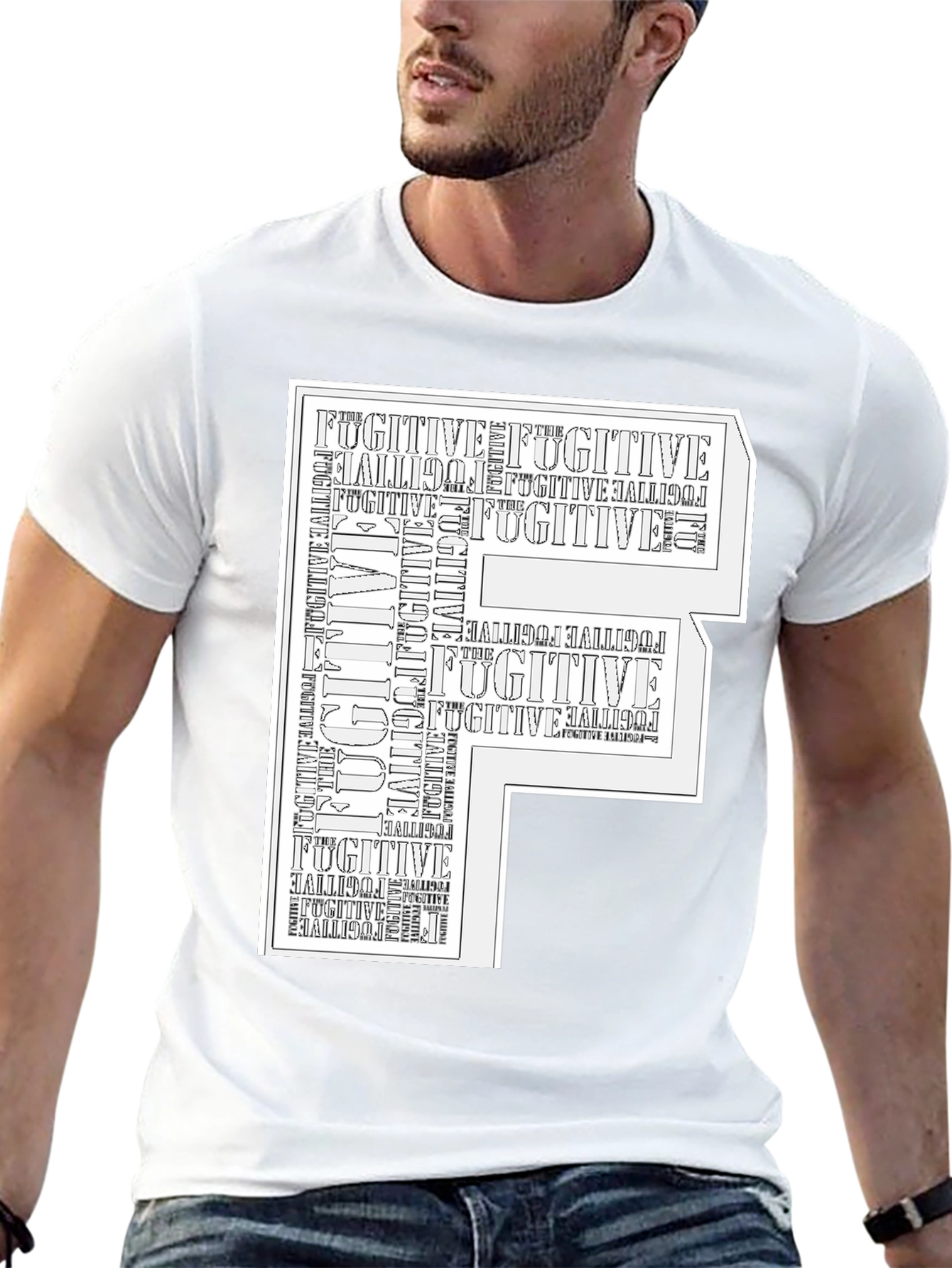 Fugitive Graphic Print Black T-Shirt
