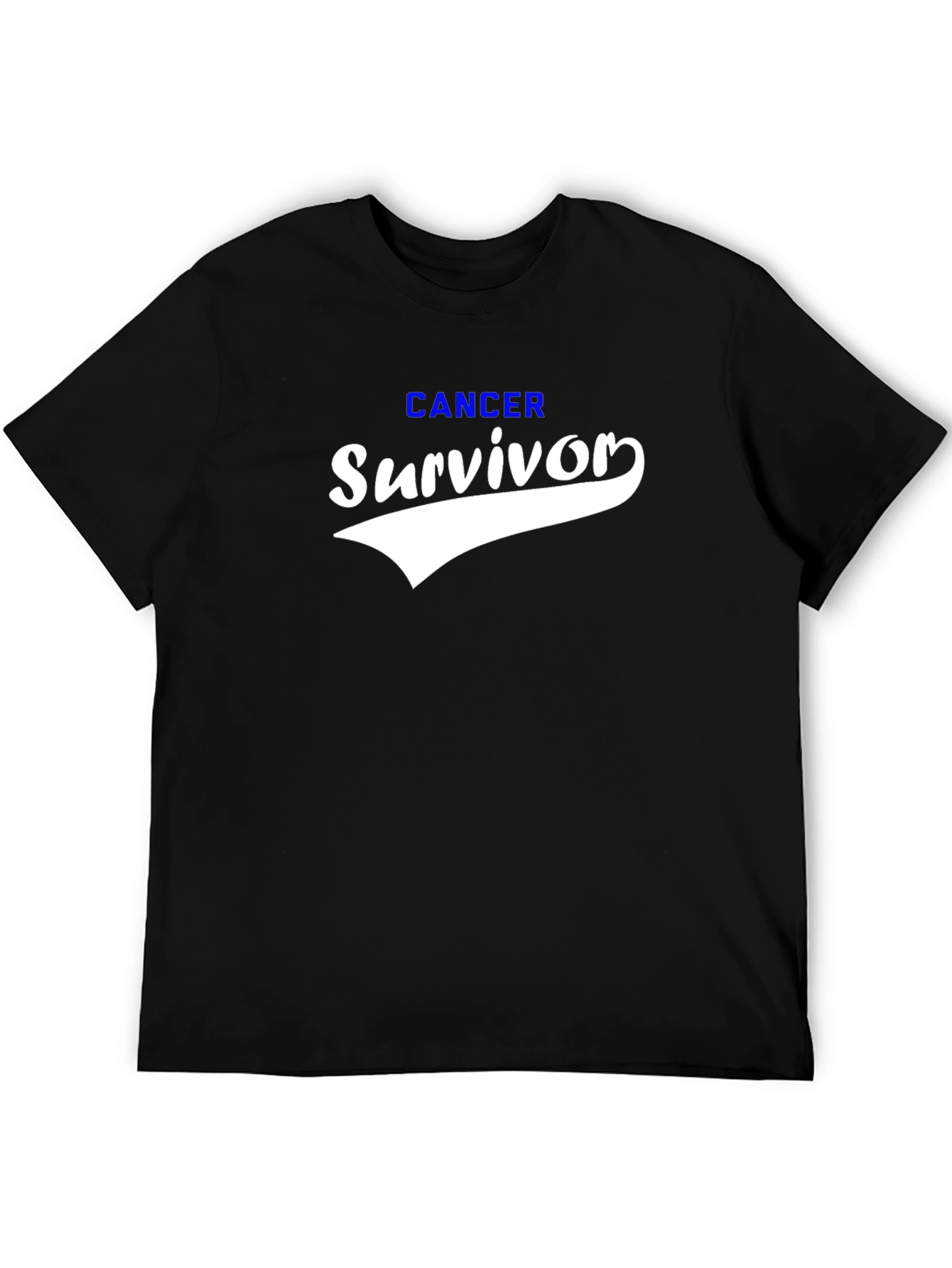 Cancer Survivor Graphic T-Shirt Black Cotton Blend