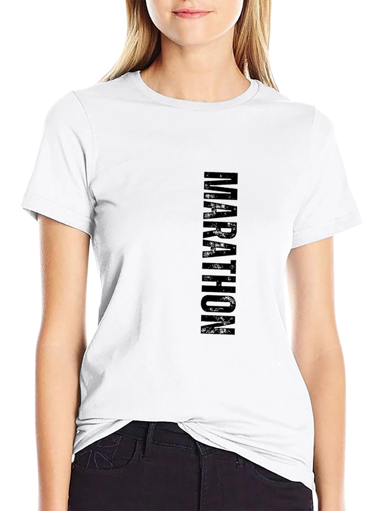 Marathon Runner Black Cotton T-Shirt