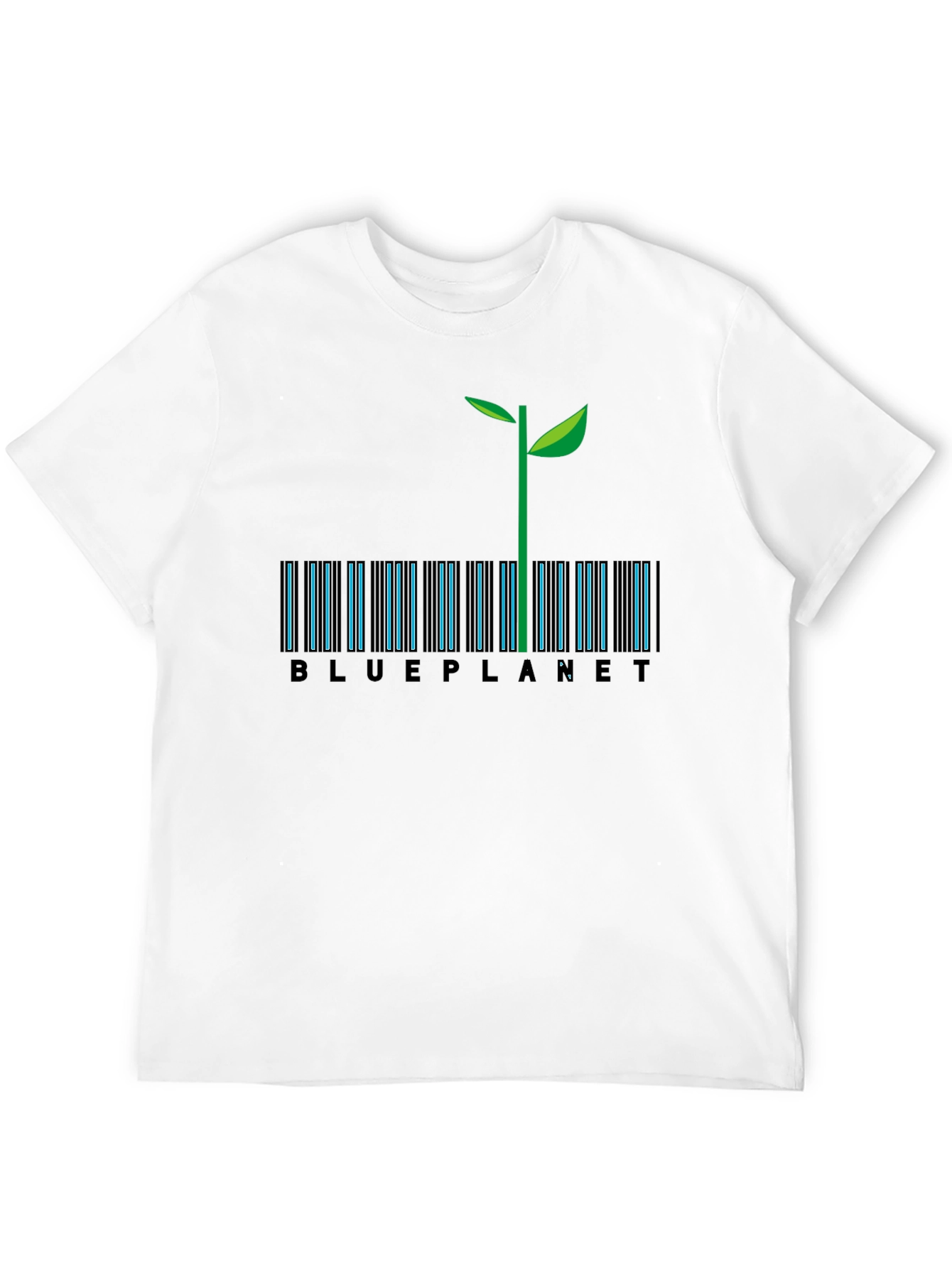 Blue Planet Barcode T-Shirt - Eco-Friendly Design