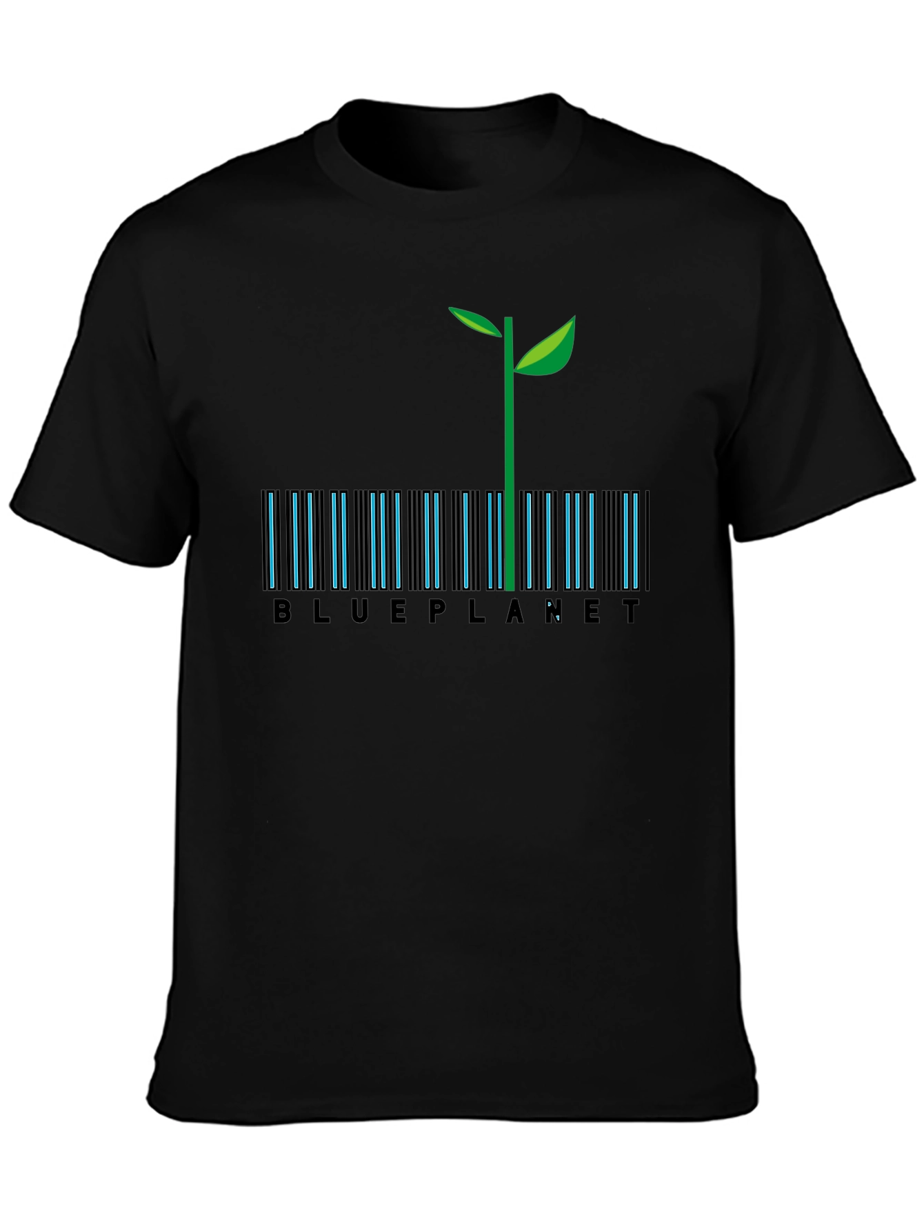 Blue Planet Barcode T-Shirt - Eco-Friendly Design