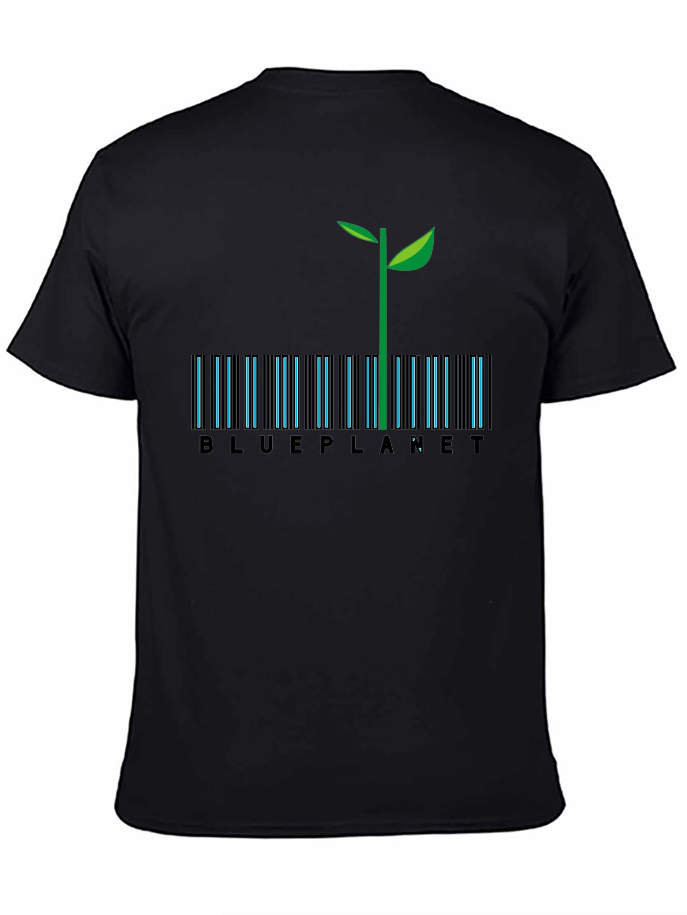 Blue Planet Barcode T-Shirt - Eco-Friendly Design